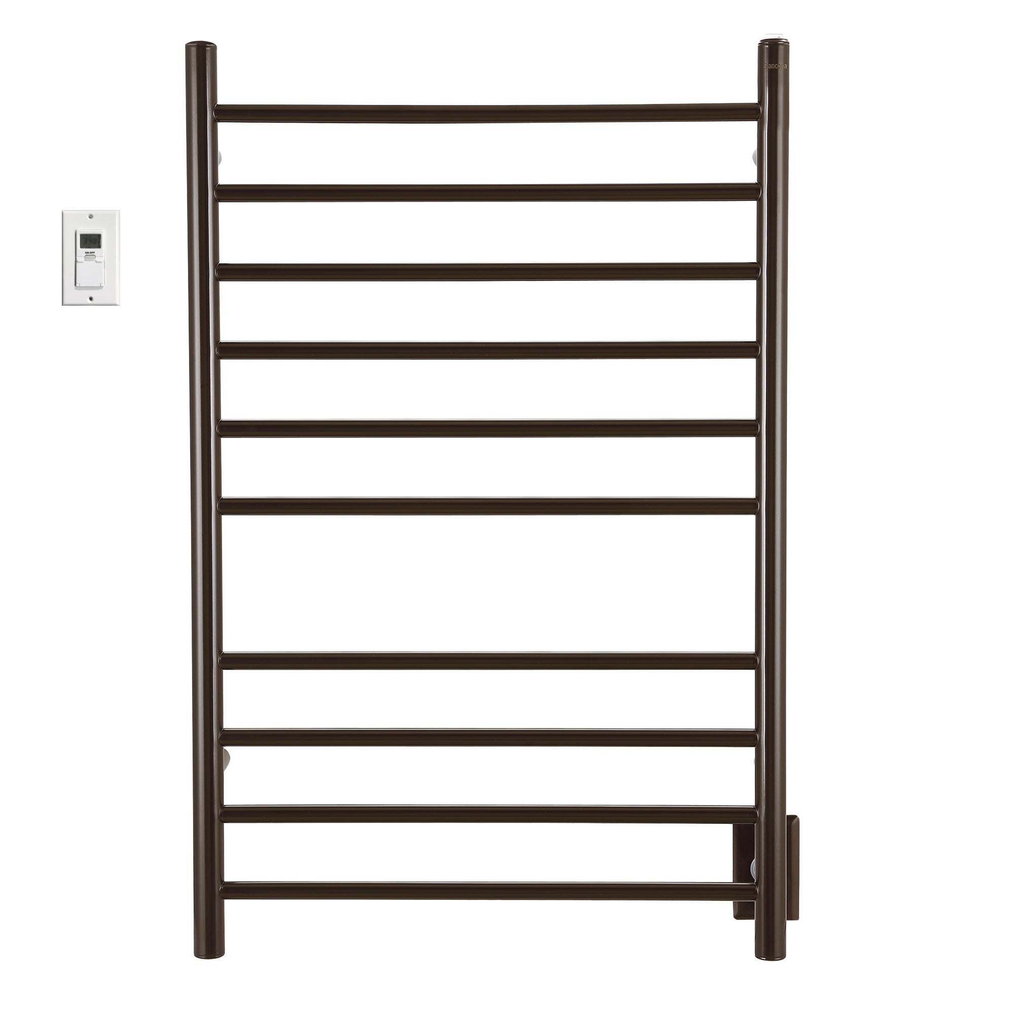 Ancona Novara Dual 10 Bar Hardwire & Plug-in Wall Mounted Towel Warmer with Timer - Oil Rubbed Bronze Finish | Perfect for Bathrooms, Spas & Luxury Home Heating