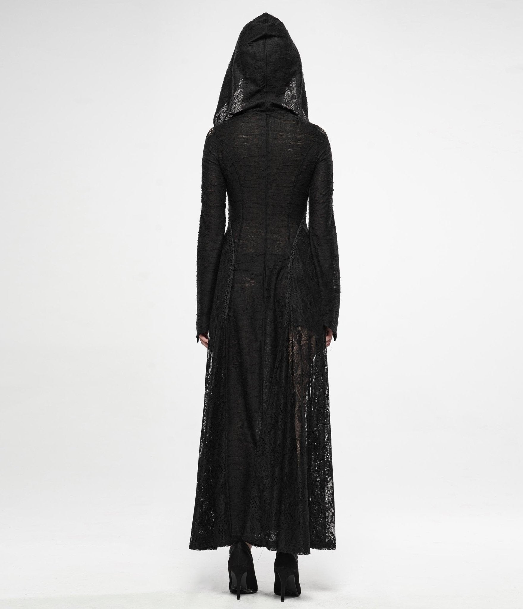 Stylish Black Long Trench Coat for Women - Elegant Dark Moon Design - Perfect for Fall Winter Fashion, Office Wear & Evening Outfits