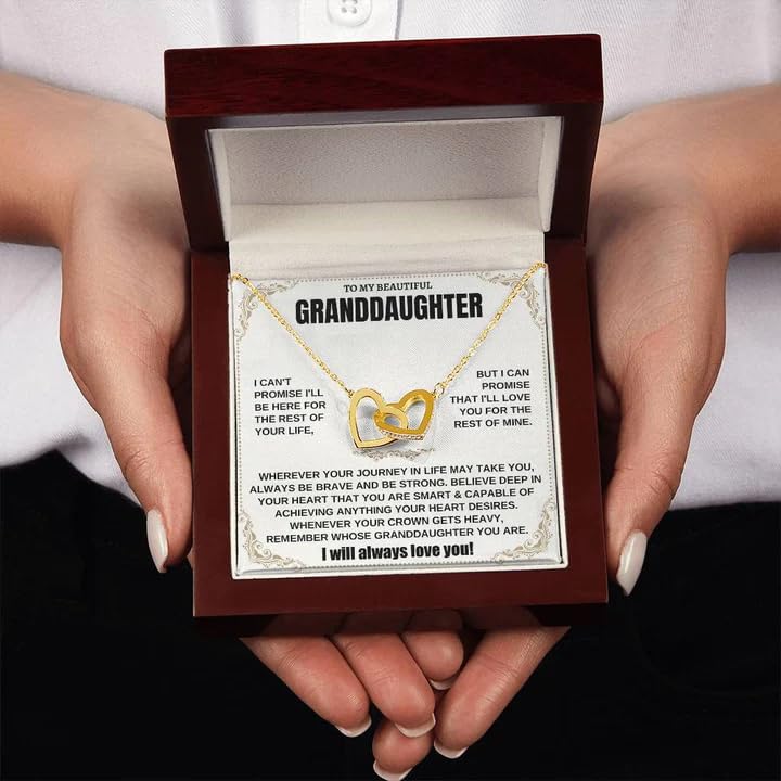 Granddaughter Necklace - Personalized Jewelry Gift for Granddaughter from Grandpa & Grandma | Birthday, Graduation Pendant with Message Card & Gift Box | Perfect for Special Occasions & Heartfelt Moments