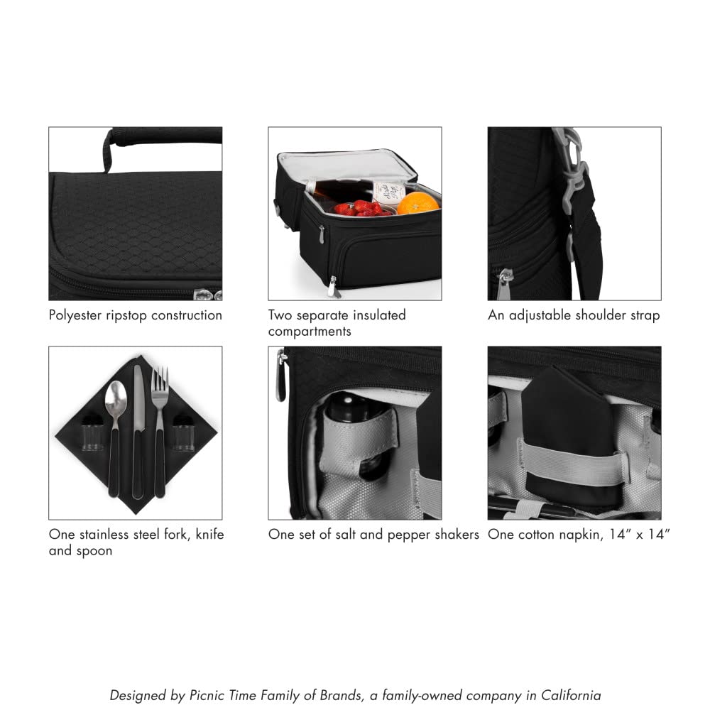 NHL Anaheim Ducks Insulated Lunch Bag with Picnic Set - Leakproof Cooler Lunch Box for School, Work & Outdoor Activities