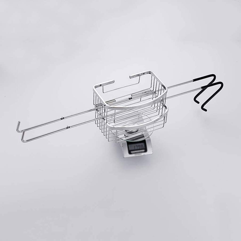 Stainless Steel Wall Mounted Bathroom Shower Rack - Double Hanging Basket for Glass Door, Multifunctional Storage Organizer for Shampoo, Soap & Towels - Perfect for Small Bathrooms & Showers