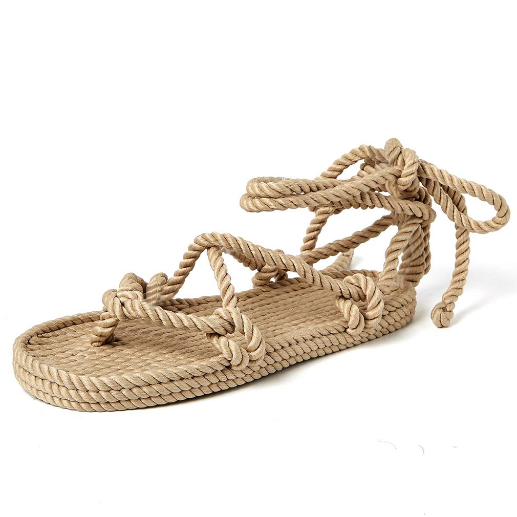 Huntarry Women's Lace Up Espadrilles Thong Sandals - Comfortable Casual Walking Shoes with Soft Sole | Perfect for Beach, Vacation & Summer Outfits