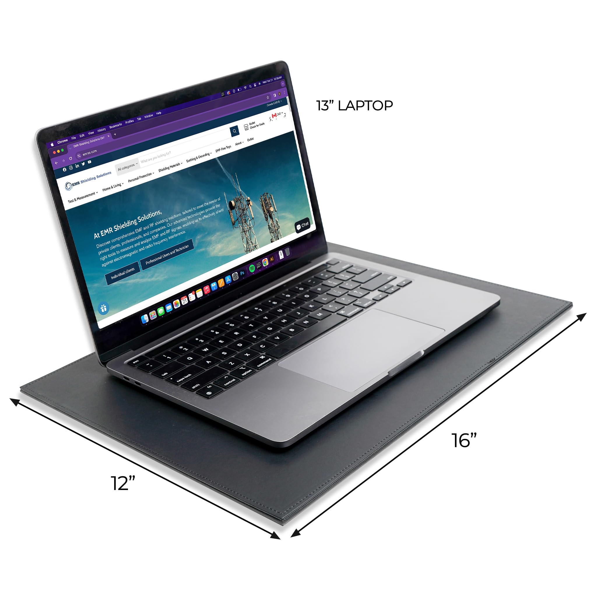 EMF Radiation Blocking Lap Desk for Laptop, iPad & Tablet - Portable Computer Shield with Heat Protection - Ideal for Home Office, Bed & Couch Use