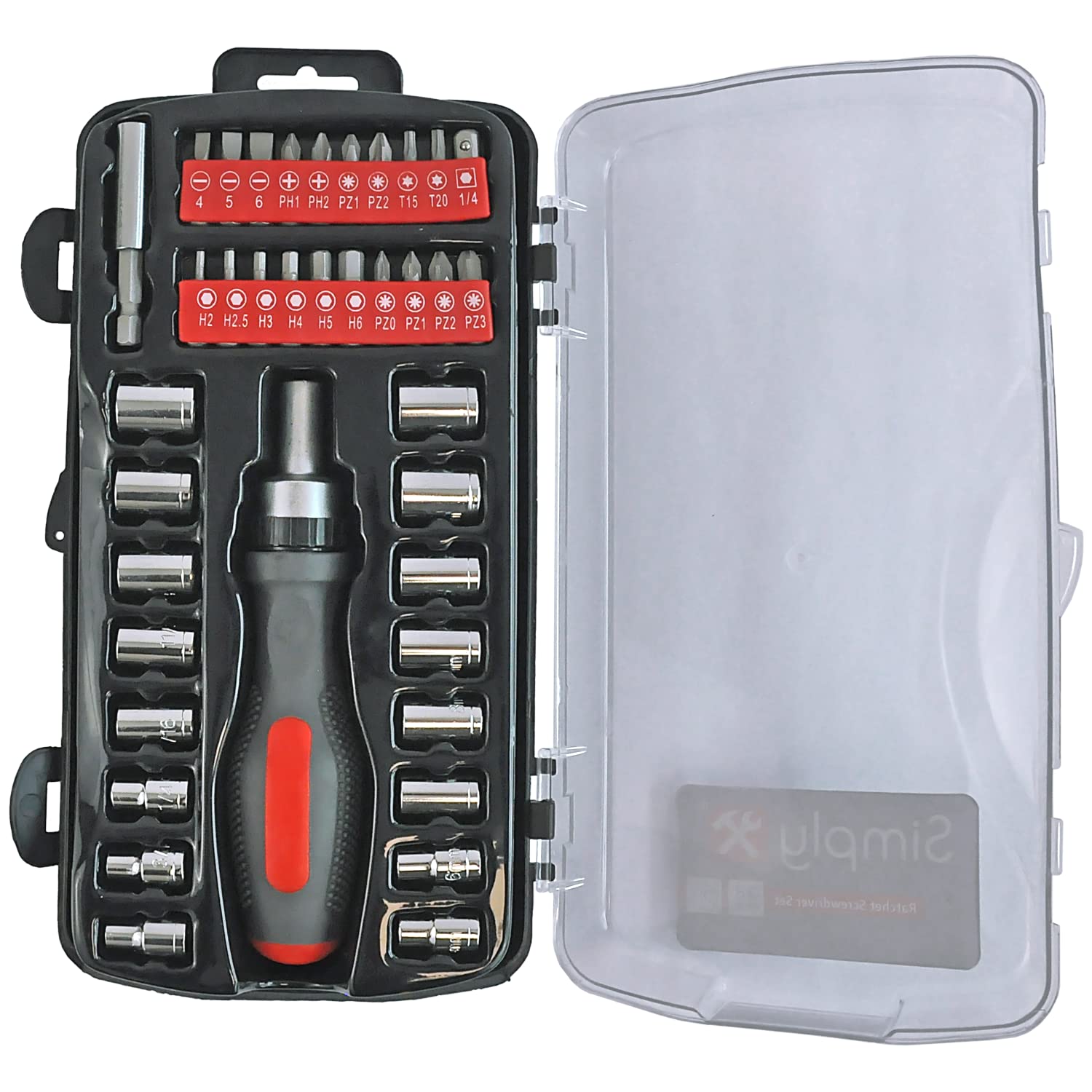 BSCR06 38-Piece Ratchet Screwdriver Set - Multi-Function Tool Kit with Pliers, Spanners, Screwdrivers & Ratchets | Universal Fit for Home Repair, Automotive Maintenance & DIY Projects