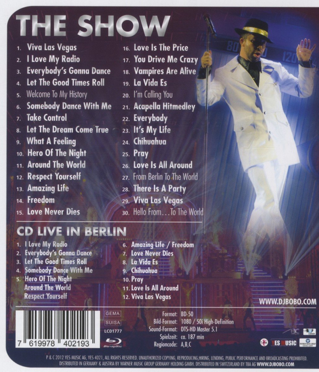 DJ Bobo - Dancing Las Vegas & Live in Berlin Concert DVD - Best Dance Music for Parties, Workouts & Home Entertainment