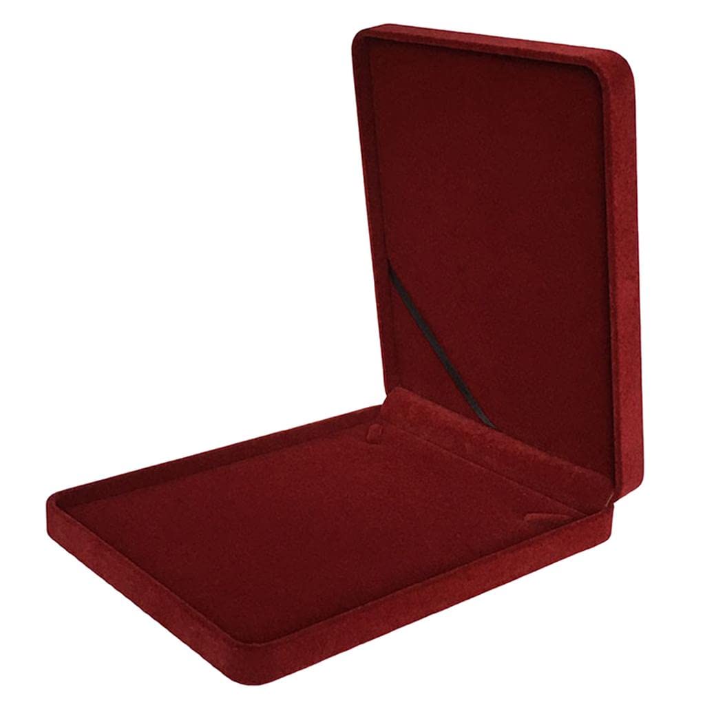 Yiju Velvet Jewelry Box for Women - Elegant Wine Red Gift Box for Necklaces, Rings & Earrings - Perfect for Storage, Travel & Gifting