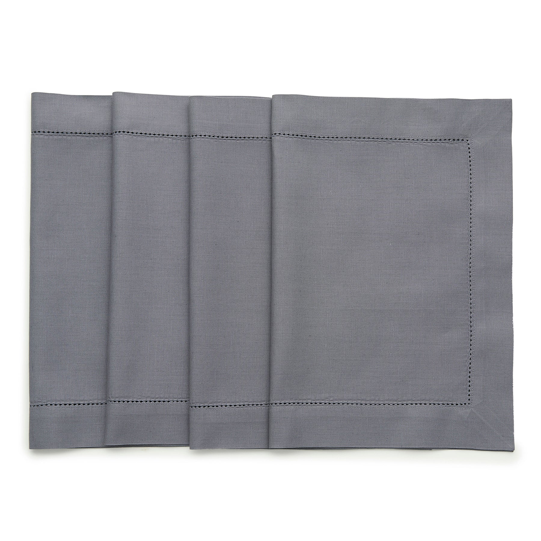 Premium Cotton Linen Hemstitch Placemats Set of 4 - Elegant Table Decor for Dining Room, Kitchen, and Party Settings