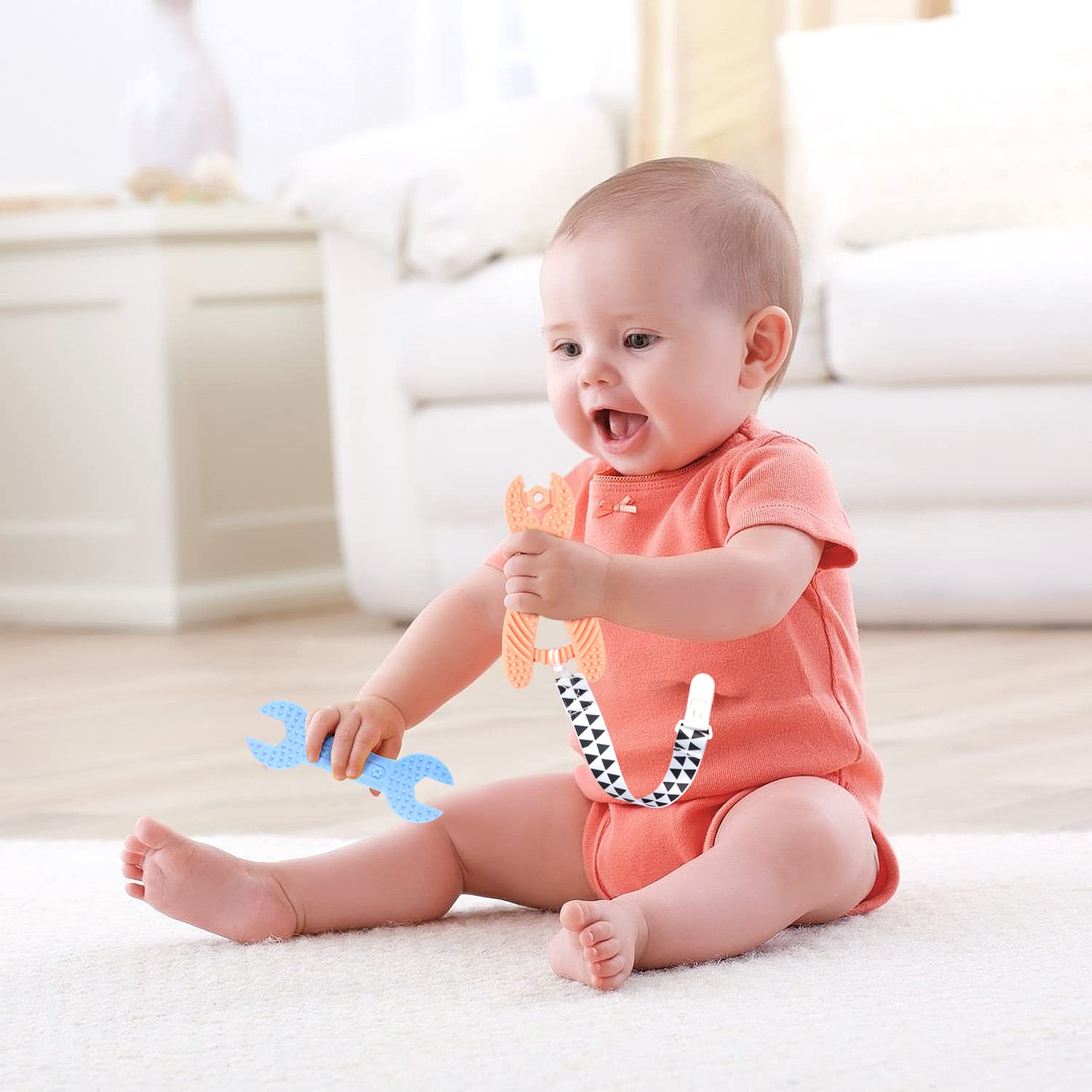 **Organic Baby Teething Toys for 3-12 Months – BPA-Free Silicone Teether Set for Soothing Pain Relief | Safe Infant Chew Toys for Boys & Girls | Perfect for Baby Showers, Easter Baskets & On-the-Go Comfort (5-Pack)**