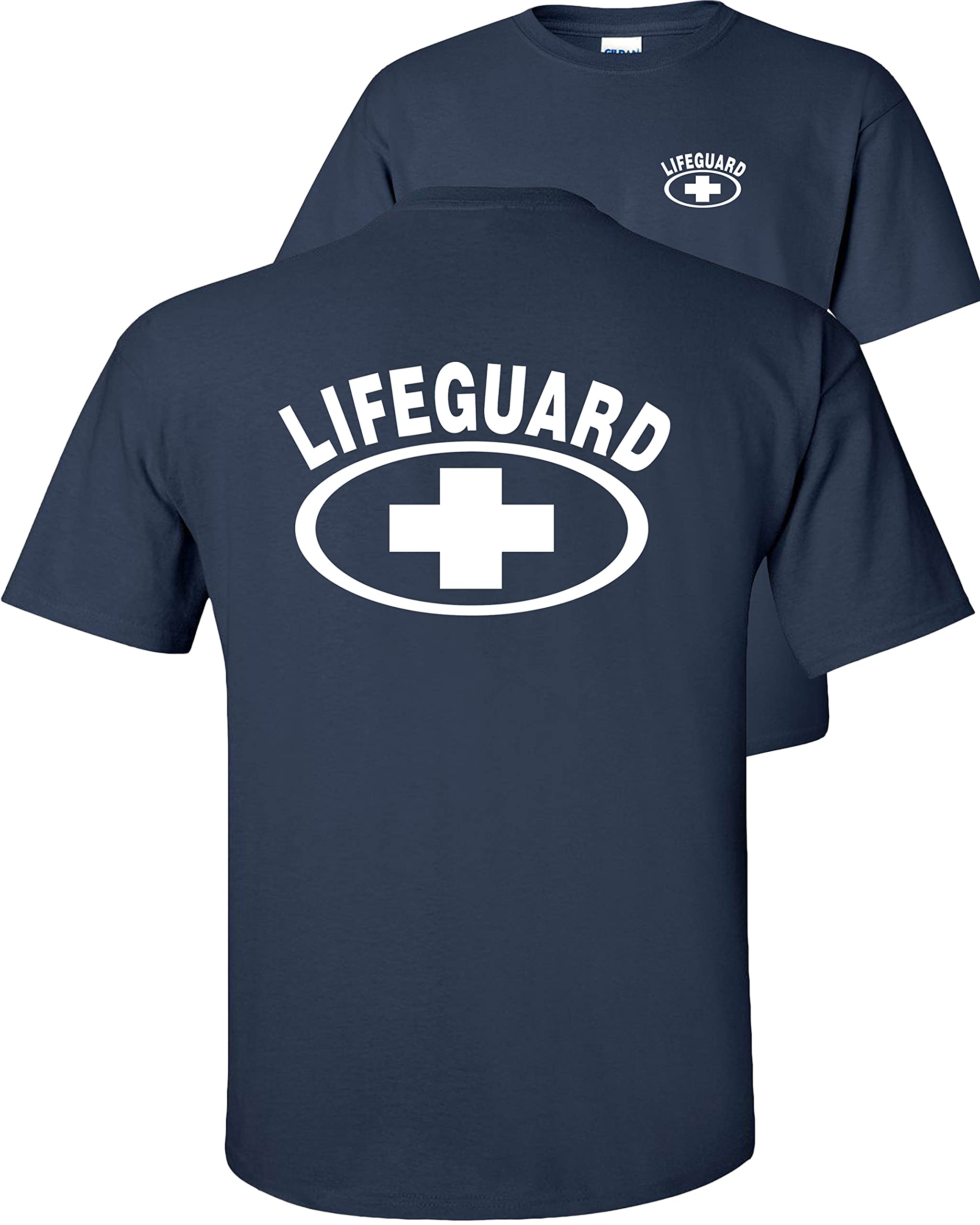 Life Guard T-Shirt - Professional Lifeguarding Uniform with White Cross, YMCA Approved, Durable Pool Staff Apparel, Ideal for Swimming Pool Safety & F&B Services