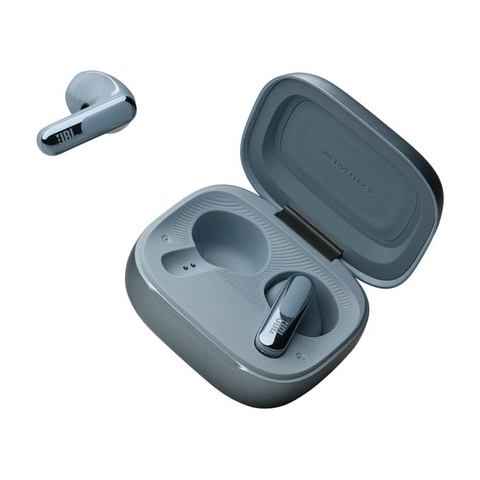 JBL Live Flex 3 Wireless Bluetooth Earbuds - 50H Battery, True Adaptive Noise Cancelling, Hi-Res Audio, IP54 Waterproof, Open-Back Stick Design (Blue) | Perfect for Gym, Commuting & Travel