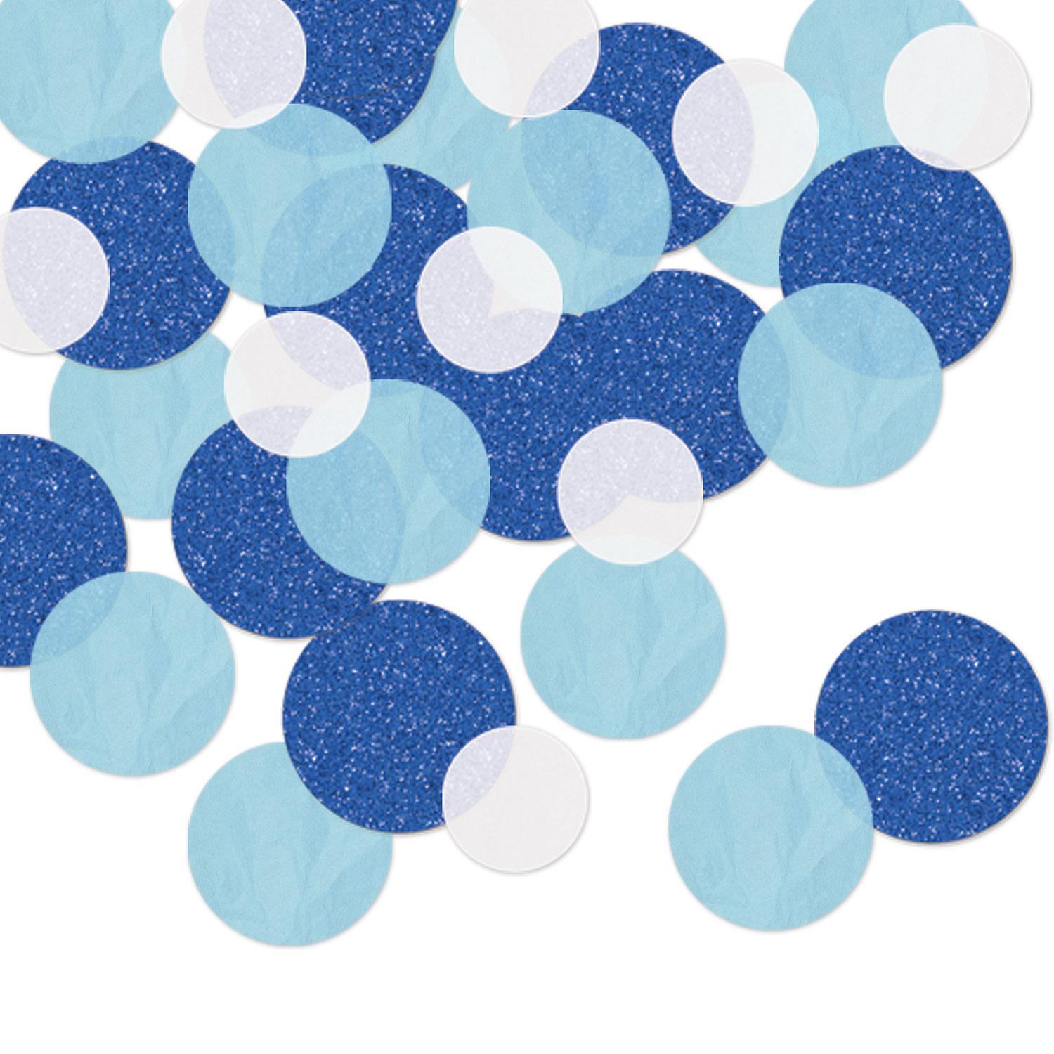 12 Pack Beistle Dot Deluxe Sparkle Party Confetti Blue/White (0.5 Oz/Pkg) - Premium Glitter Confetti for Birthday Parties, Weddings & Celebrations