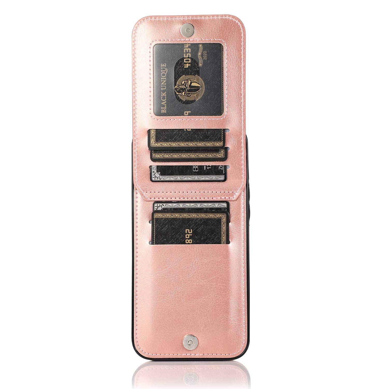 Premium PU Leather Wallet Phone Case for iPhone 13 with Kickstand & Credit Card Holder - Magnetic Clasp, Shockproof Flip Cover (6.1 Inch, Rose Gold) - Perfect for Work, Travel & Everyday Protection
