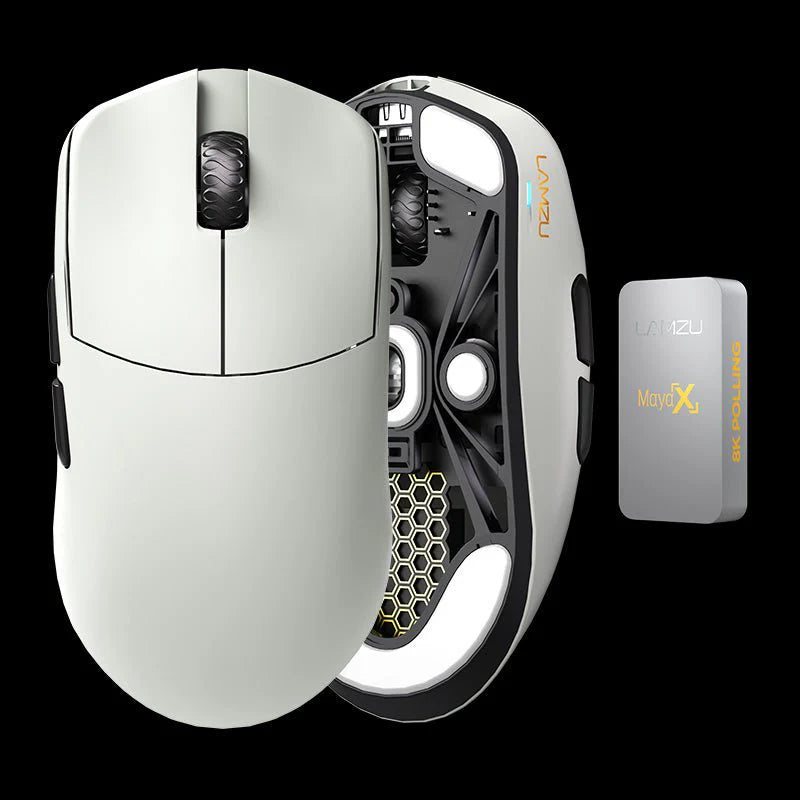 Lamzu Maya X 8K Wireless Gaming Mouse - Ultra Lightweight 55g, Ergonomic Design, 8K Polling Rate for Competitive Esports - Perfect for FPS, MOBA & Battle Royale Games
