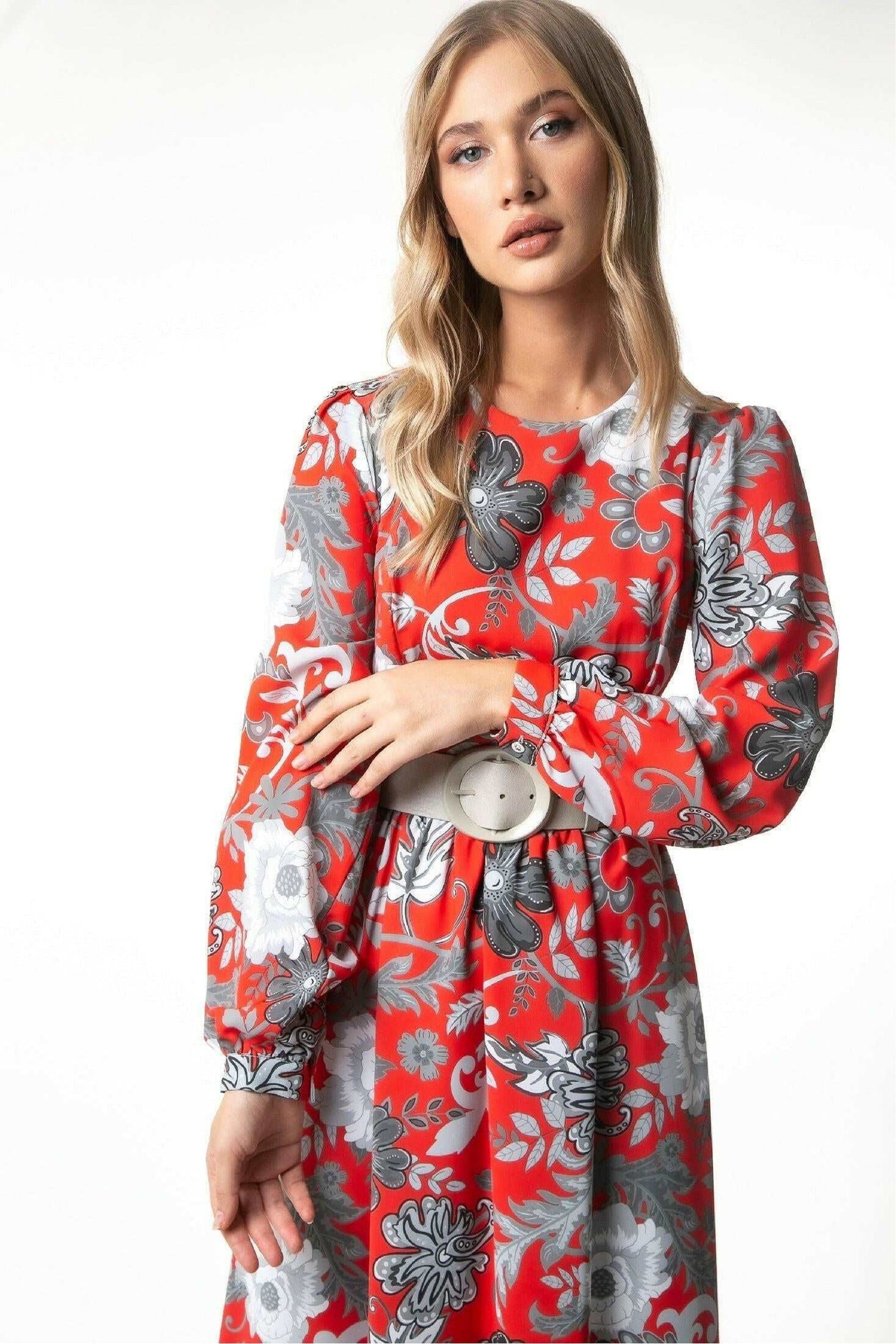 Kelly Floral Long Maxi Dress with Long Sleeves - Elegant Boho Summer Dress for Women, Beach Wedding Guest Outfit, Vacation & Party Wear