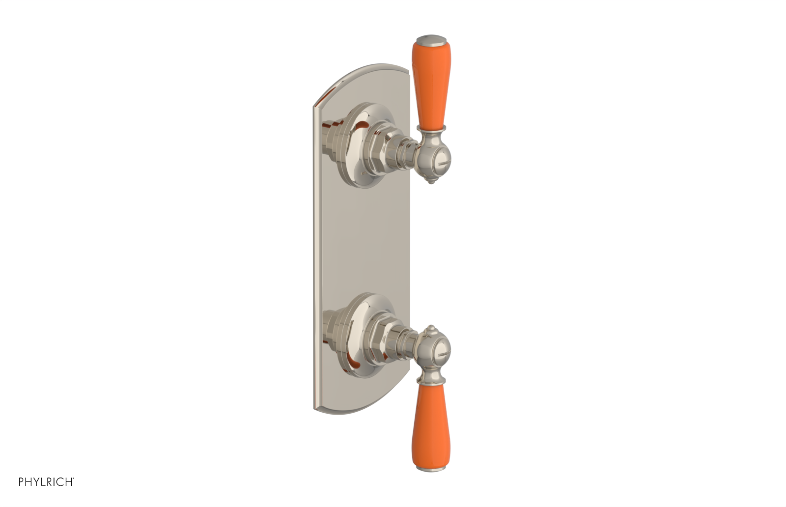 Jamestown Thermostatic Shower Valve with Volume Control & Diverter - Orange Accent Trim - Model 4738 - Perfect for Modern Bathroom Renovations & Spa-Like Shower Experiences