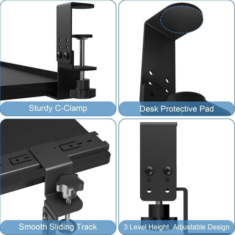 Ergonomic Under Desk Keyboard Tray - Adjustable Height, Pull Out Drawer with Wrist Support Pad (26