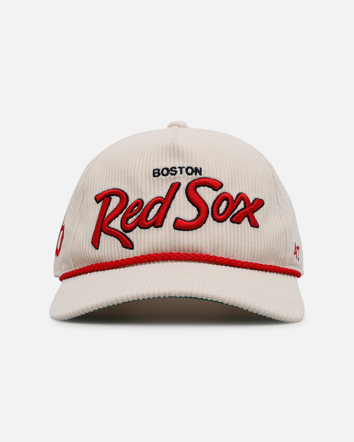 47 Brand Boston Red Sox 'Natural Script' Premium Hitch Corduroy Snapback Hat - Official MLB Licensed Baseball Cap for Men & Women - Perfect for Sports Fans, Casual Wear & Game Day Outfits