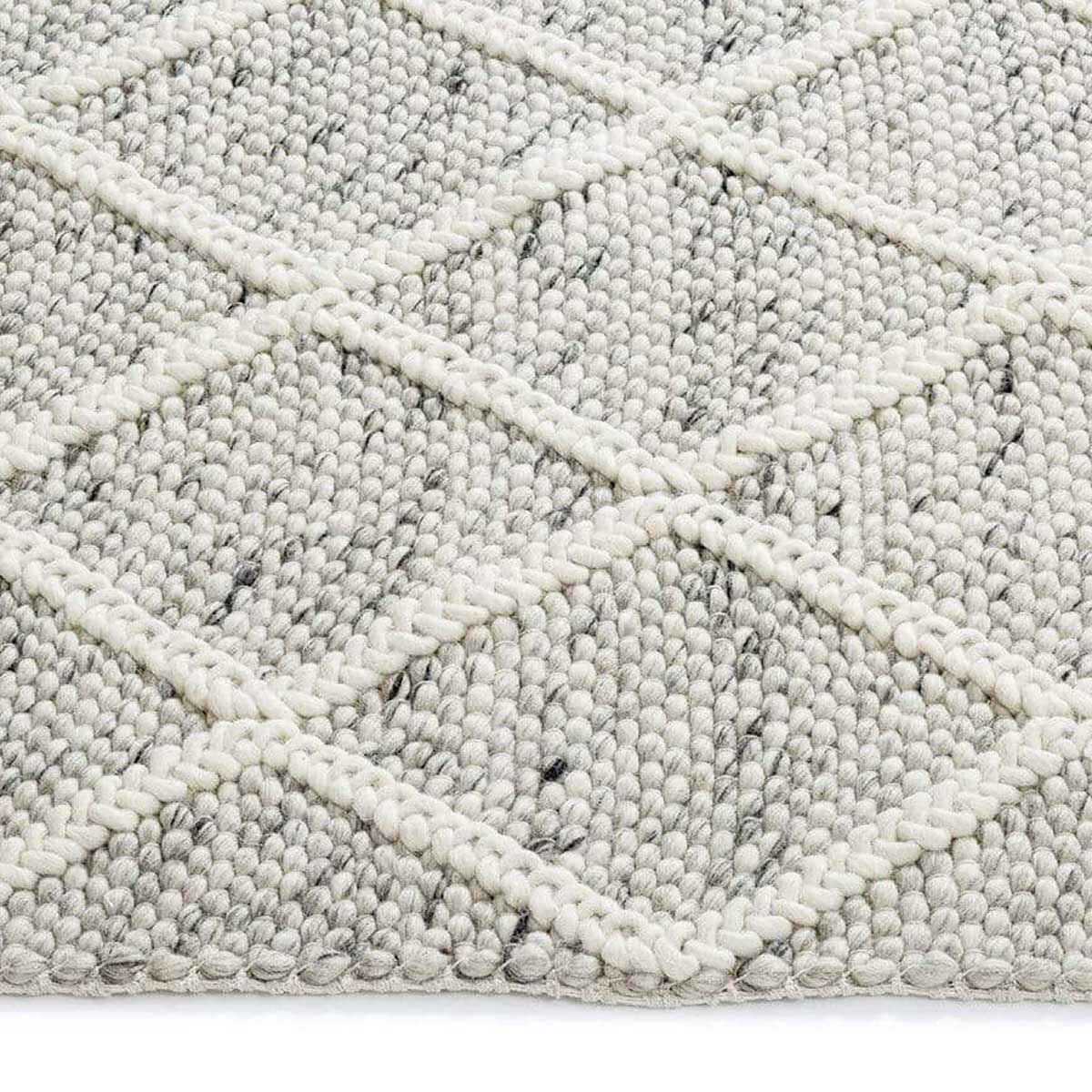 Anja Lattice Wool Rug - Soft Handmade Area Rug for Living Room, Bedroom & Nursery - Eco-Friendly Natural Fiber Home Decor