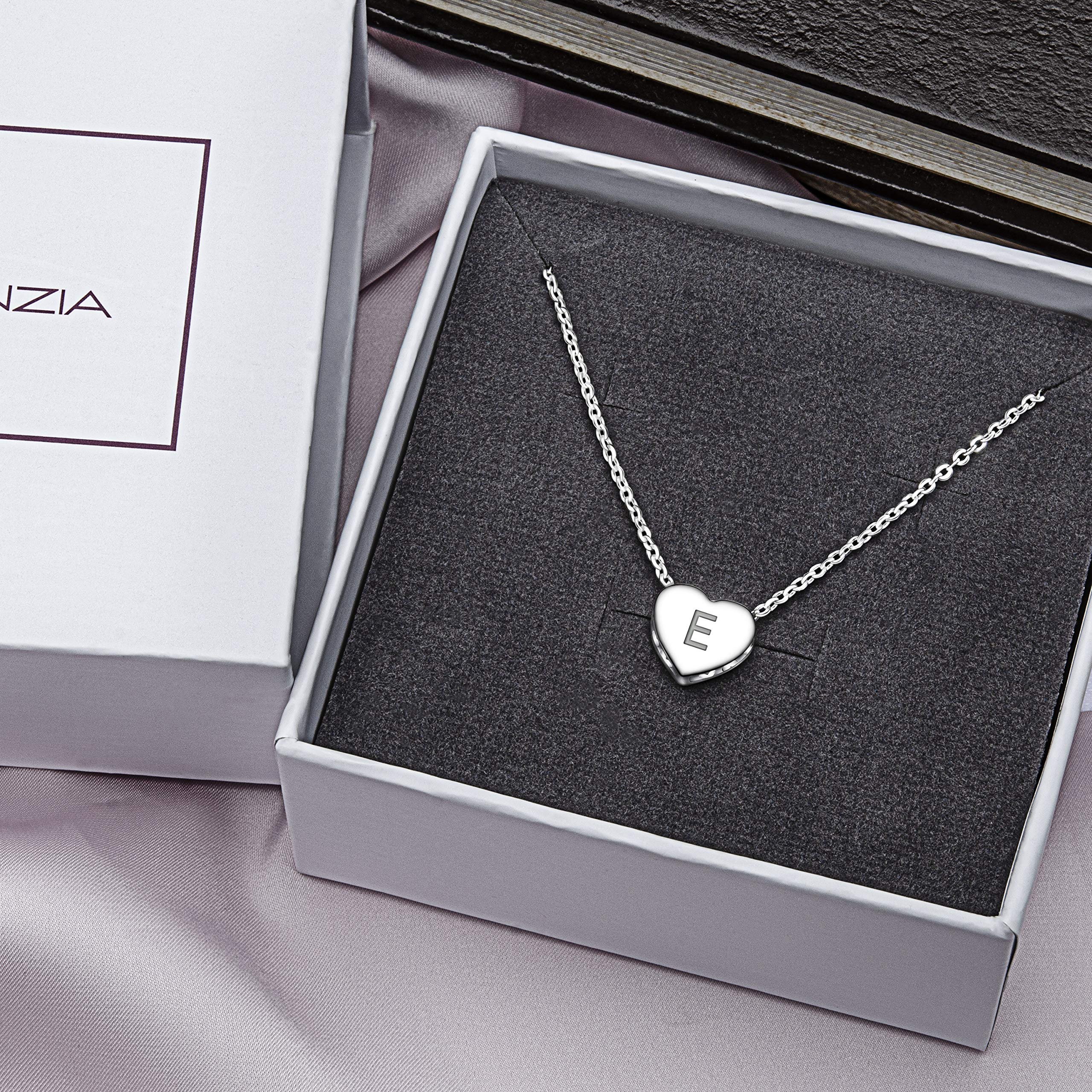 Personalized Initial Necklaces for Women - Sterling Silver Heart Pendant with A-Z Letter Charm - Custom Name Necklace Jewelry Gift for Her - Perfect for Birthdays, Anniversaries & Everyday Wear