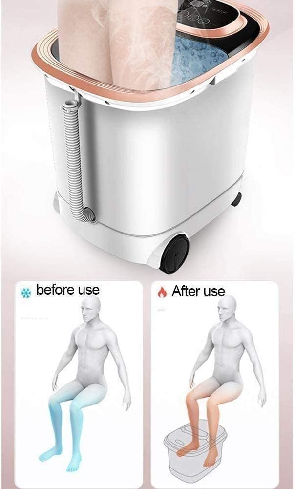 Electric Foot Spa Bath Massager with Heat & Bubbles - Digital Temperature Control, Ergonomic Rollers for Relaxation - Relieve Tired Feet & Muscle Pain - Perfect for Home Spa, Self-Care & Post-Workout Recovery (White)