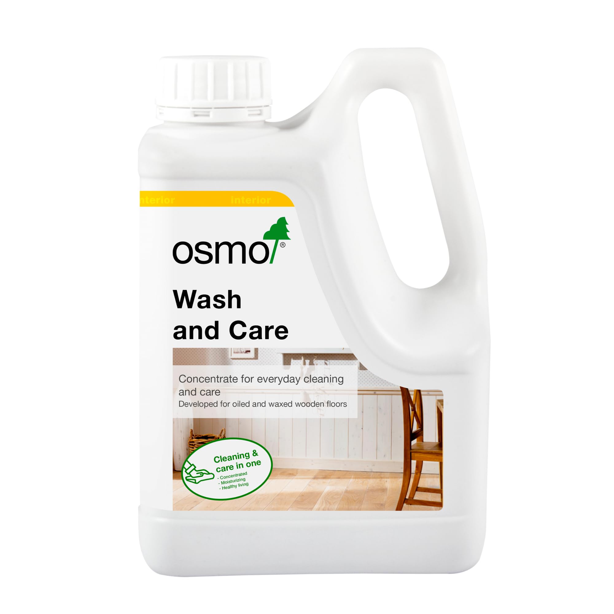 Osmo 8016 Floor Cleaner & Care Solution - 1 Liter | Natural Wood & Laminate Floor Cleaner | Safe for Kids & Pets | Ideal for Homes, Offices & High-Traffic Areas