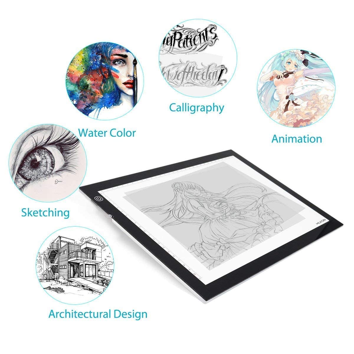 HUION A3 Light Box ST300 - Adjustable LED Tracing Light Pad for Tattoo Artists, Drawing, Sketching & Calligraphy - Perfect for Tattoo Transfer, Art Projects & Crafting