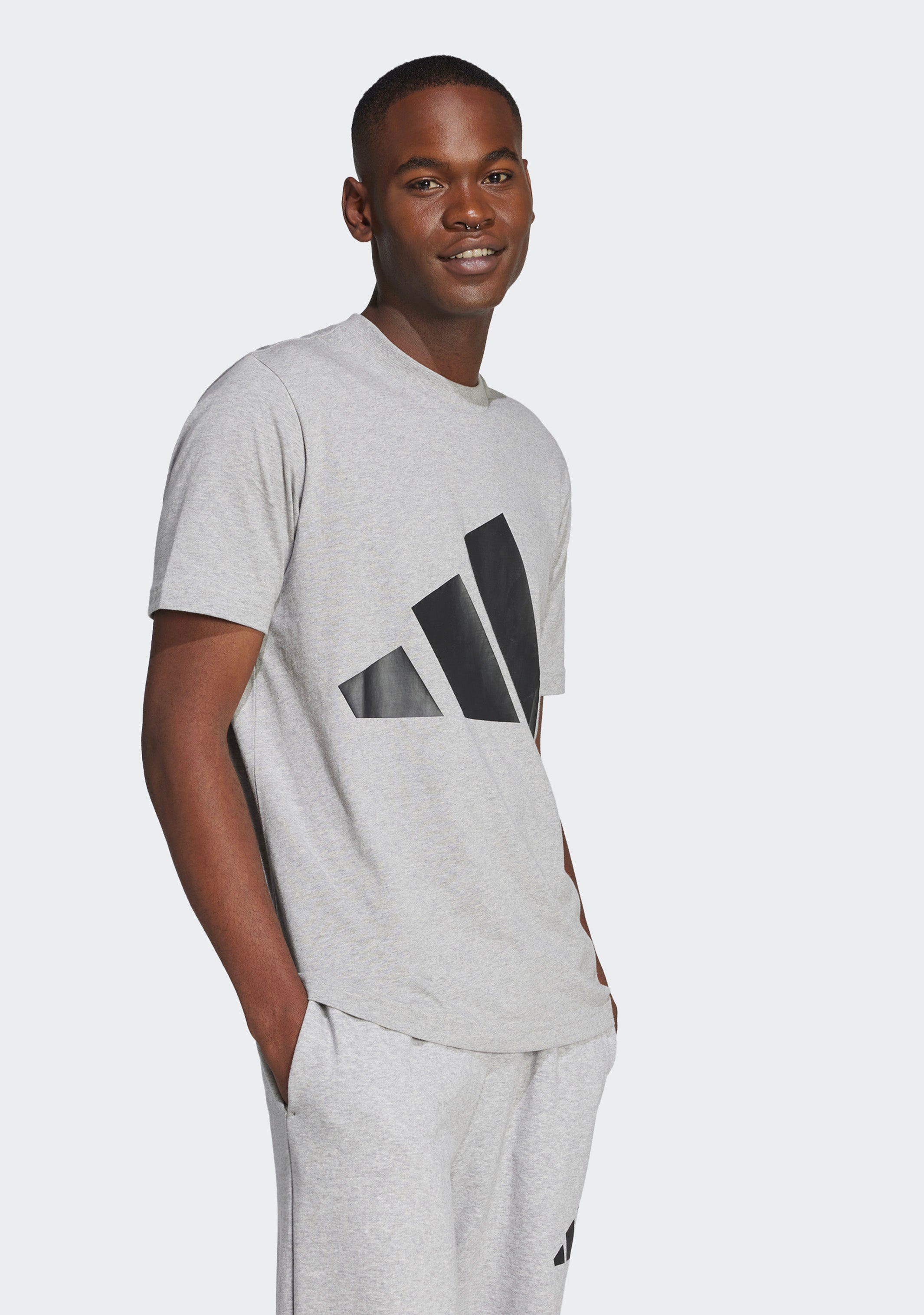Adidas Men's Essentials Big Logo T-Shirt - Comfortable Cotton Crewneck Tee for Casual Wear, Gym & Everyday Outfits