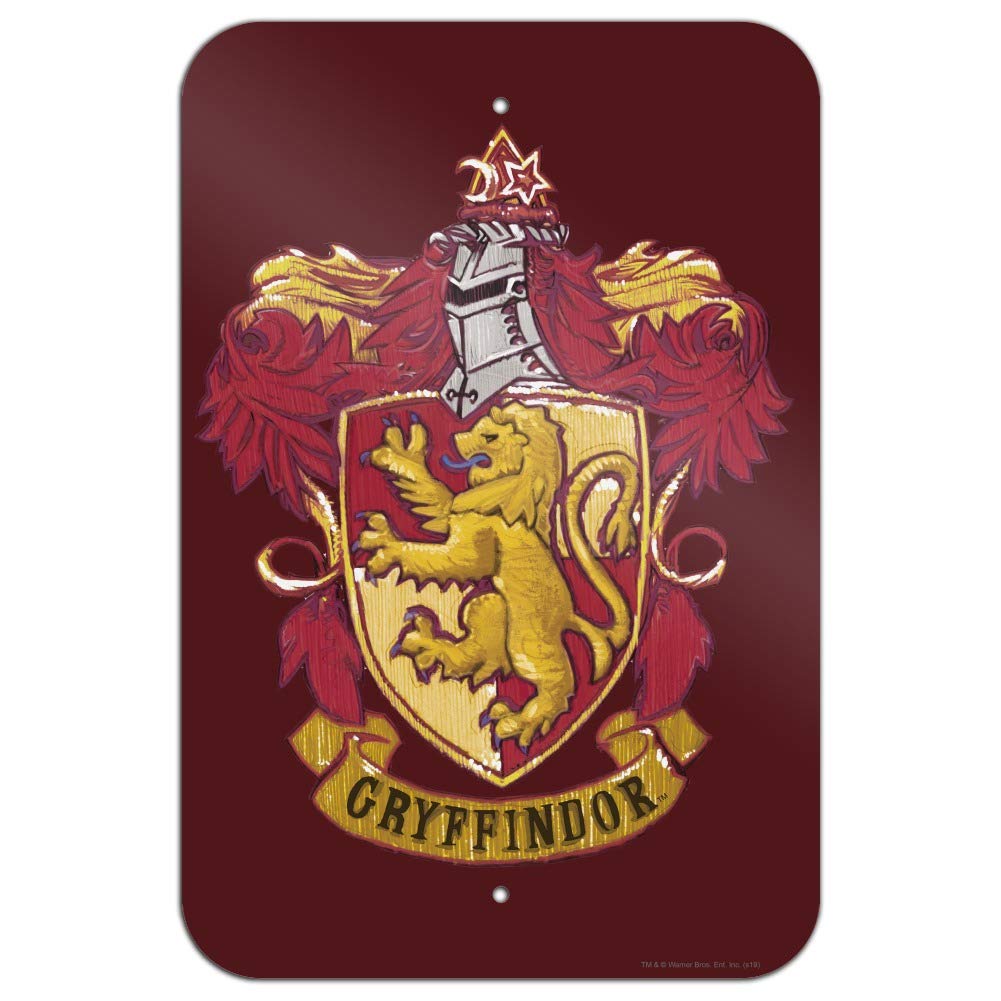 Harry Potter Gryffindor Crest Wall Decor - Hand-Painted Wooden House Sign for Home, Office & Business - Perfect for Harry Potter Fans & Gryffindor Themed Rooms