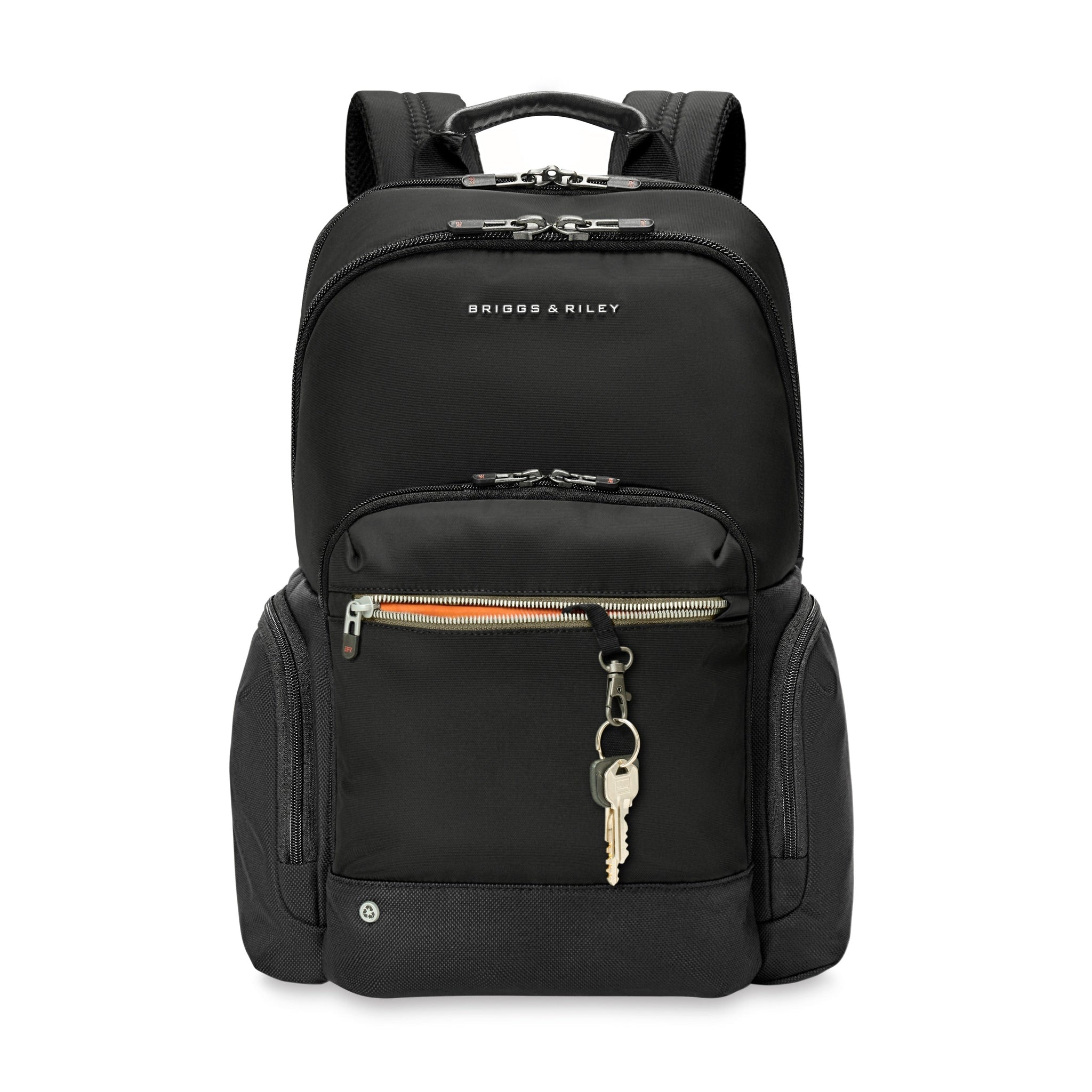 Briggs & Riley Recycled Medium Daypack - Multi-Pocket Travel Backpack for Work, Commute & Outdoor Adventures | Durable & Eco-Friendly Laptop Bag