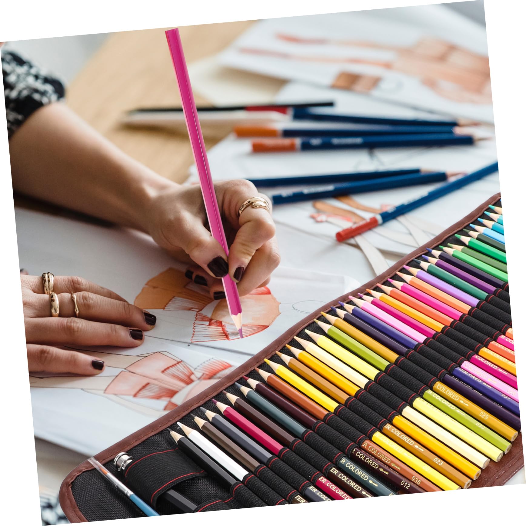 COHEALI Professional Drawing Pencils Set - 2 Pack of Watercolor & Art Coloring Pencils with Nylon Case for Artists, Sketching & Painting | Perfect for Beginners, Students & Professional Artists