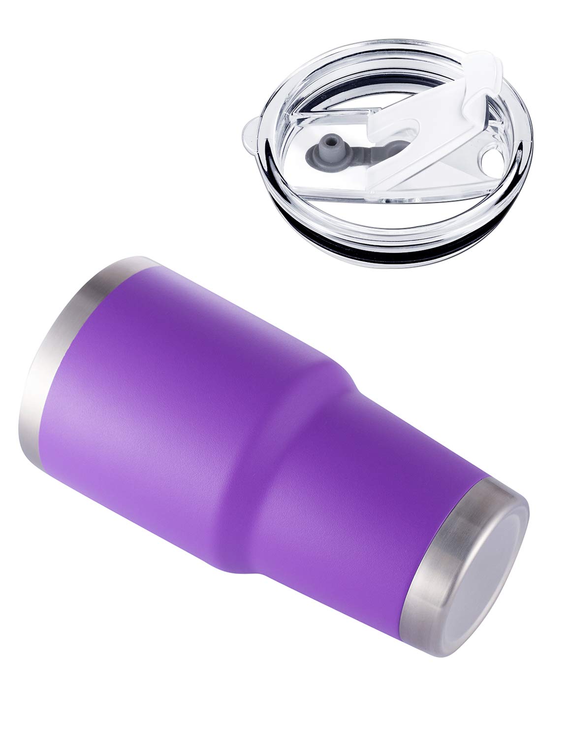 30oz Purple Stainless Steel Tumbler with Straw & Lid - Vacuum Insulated for Hot/Cold Drinks - Perfect for Travel & Office