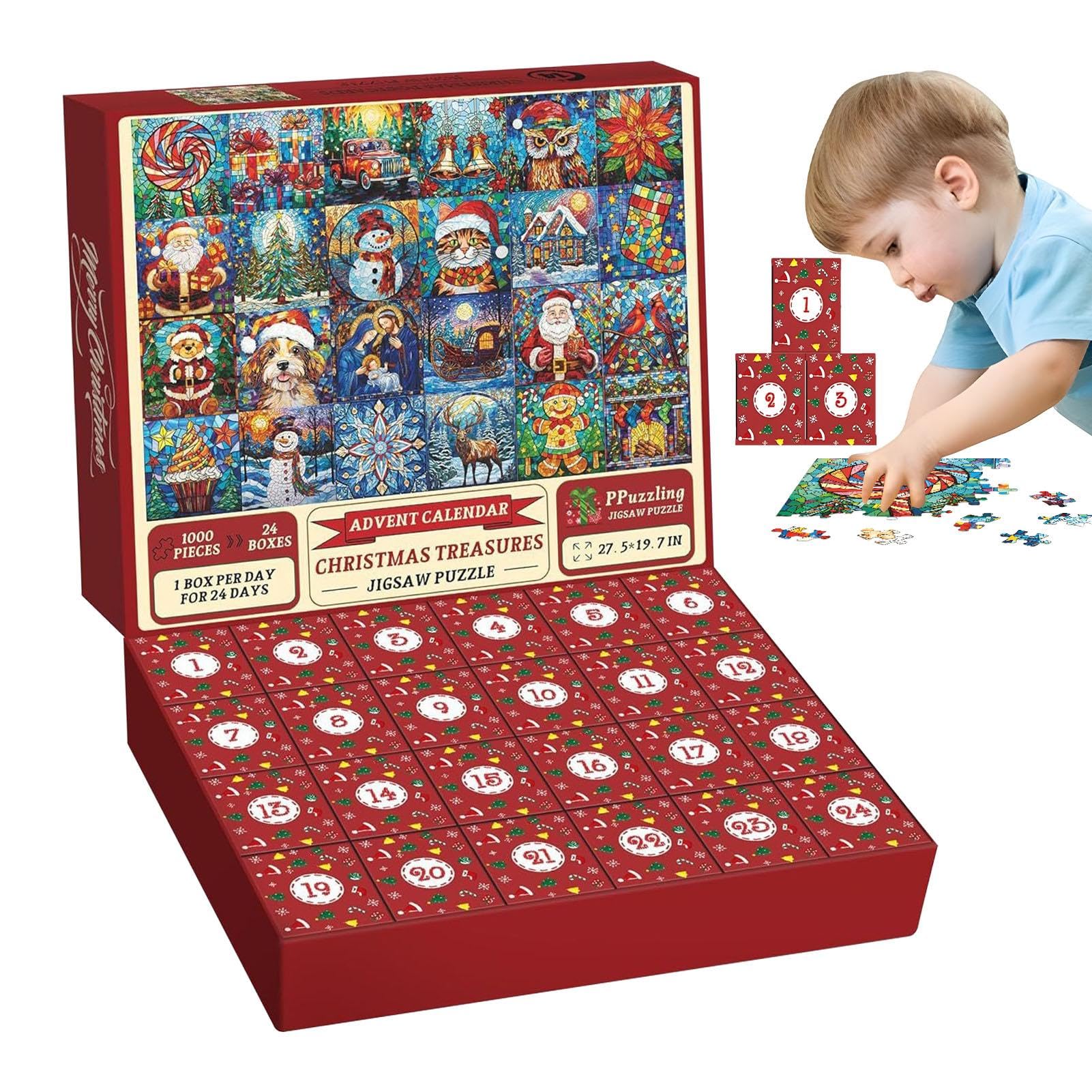 2024 Christmas Advent Calendar Puzzle - 1008 Piece Countdown Puzzle for Holiday Decor & Family Fun | Perfect for Christmas Countdown, Home Decor & Gift Giving