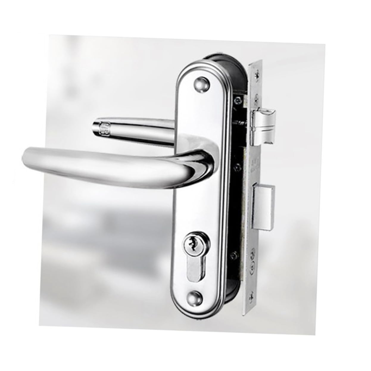 Stainless Steel Glass Door Knob Handle with Lock - Secure & Stylish for Home Interior Panel Doors | Perfect for Bedrooms, Bathrooms & Closets