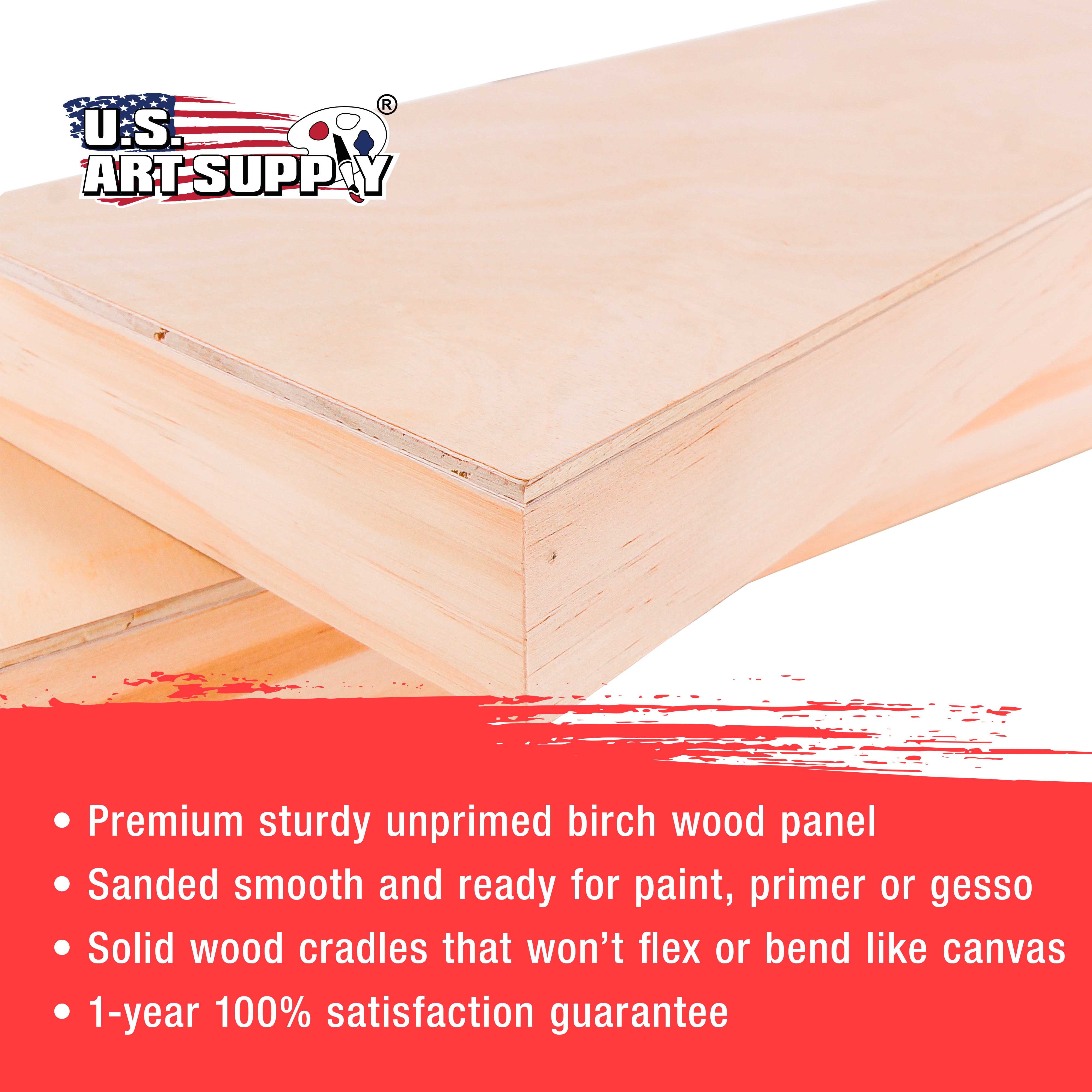 6 x 24 Unfinished Cradled Wood Panels for Painting - 2 Pack Gallery Depth Wooden Canvases - Perfect for Acrylic, Oil, Encaustic & Paint Pouring Art - DIY Mixed Media Craft Projects & Home Wall Decor