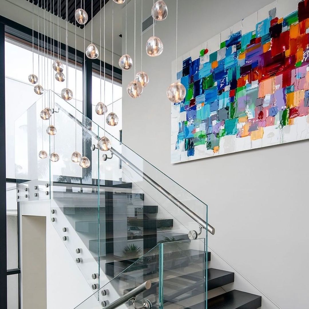 Elegant Crystal Pendant Light - Modern Chandelier for Dining Room, Bedroom & Living Room Decor - Dimmable LED Hanging Lamp for Home & Office Lighting