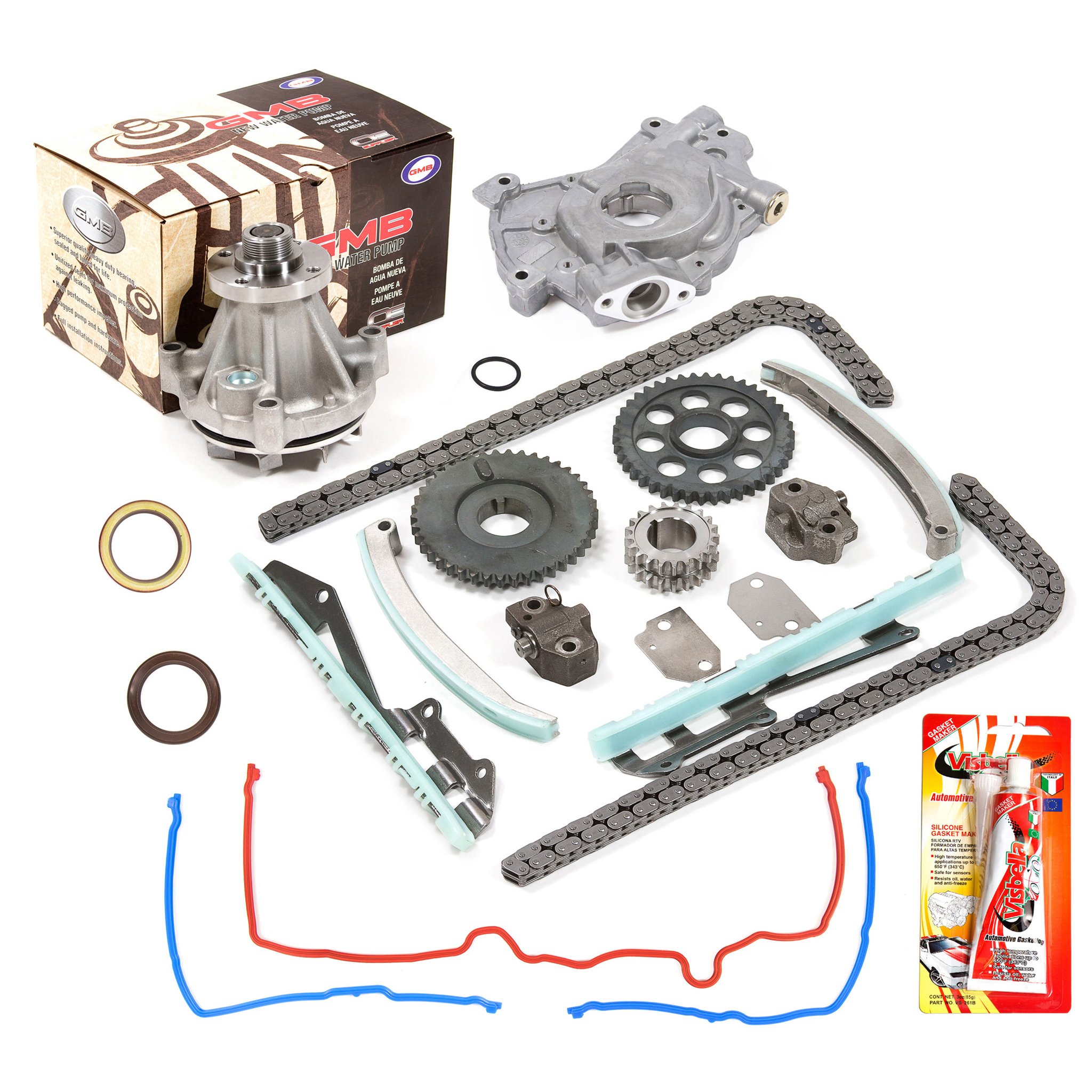 Ford Lincoln Mercury 4.6L SOHC 16V Romeo Engine Timing Chain Kit with Oil Pump & GMB Water Pump (1994-2002) - Complete Engine Repair Solution for Smooth Performance & Preventative Maintenance