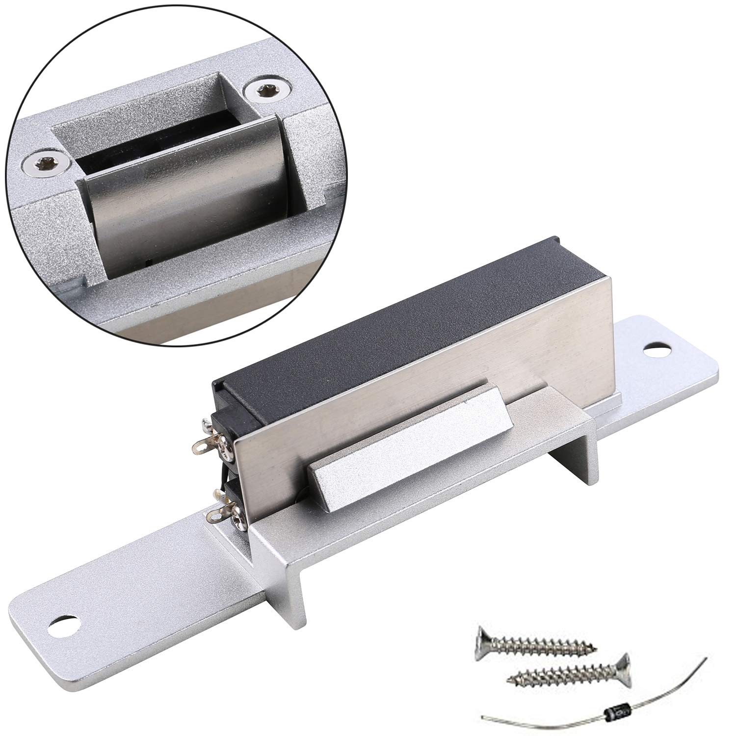 UHPPOTE Electric Strike Fail Secure NO Mode Lock - Access Control Device for Wood & Metal Doors | Ideal for Office, Home & Commercial Security Systems