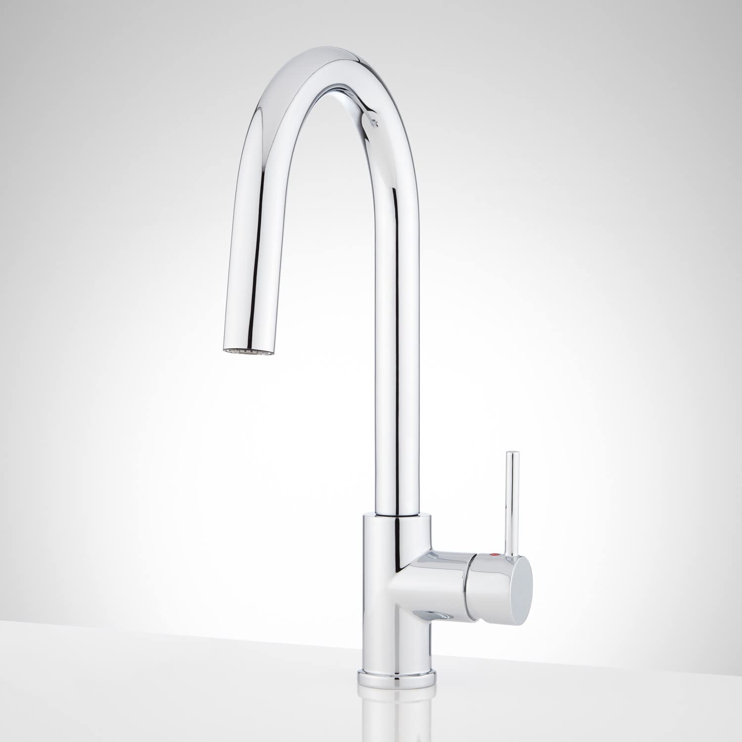 Signature Hardware 445048 Ravenel 1.8 GPM Single Hole Pull Down Kitchen Faucet in Chrome - Modern Water-Saving Design for Easy Cooking & Dishwashing