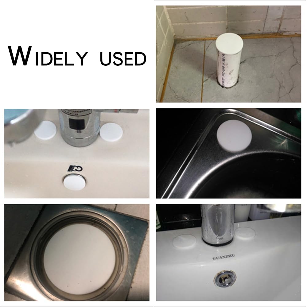 30 Pcs 17mm White Silicone Stoppers - Round Hole Plugs for Bottles, Jars & Furniture Protection - Durable End Caps for Home, Kitchen & DIY Projects (Perfect for Sealing, Organizing & Preventing Leaks)