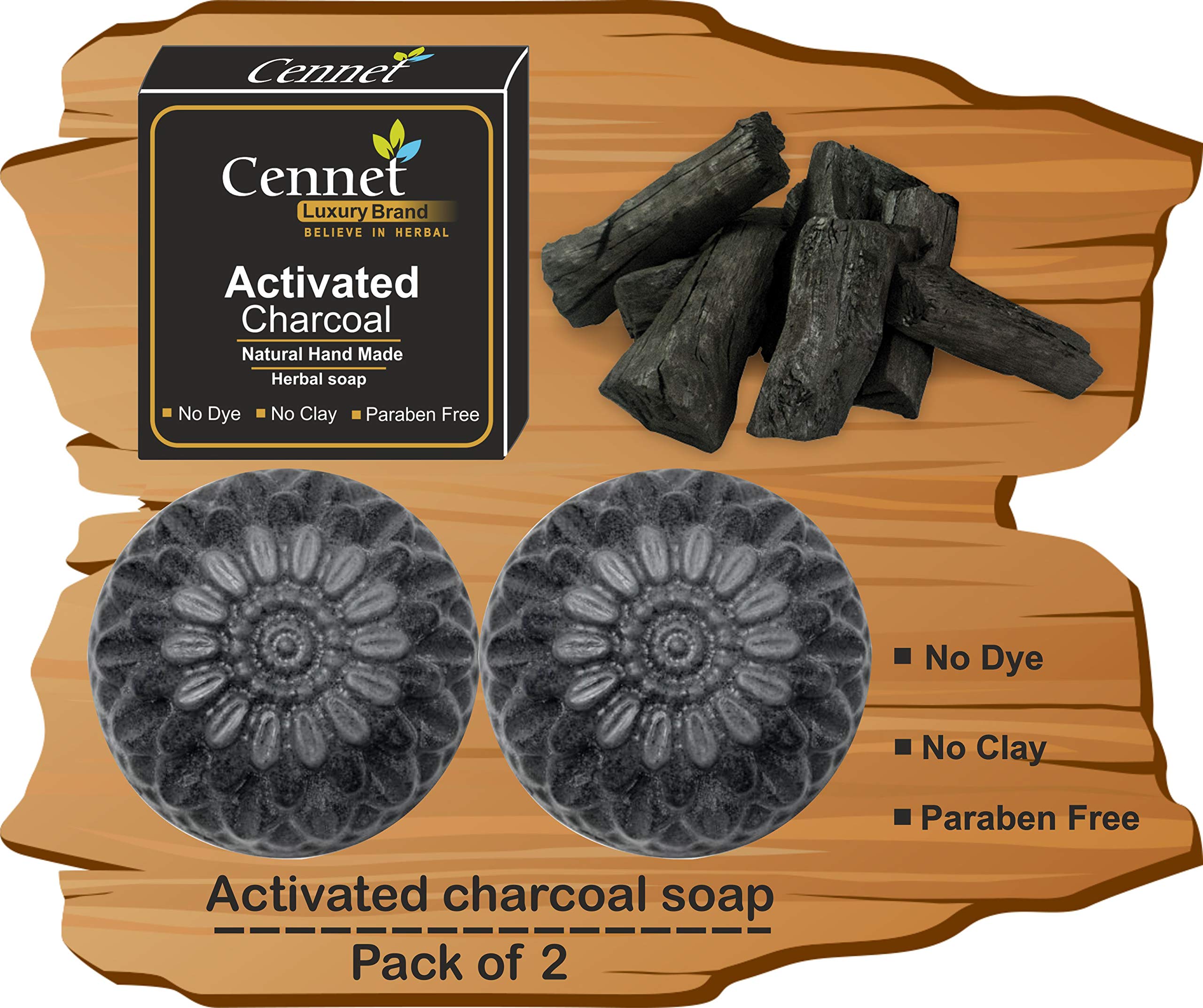 Organic Handmade Charcoal Soap for Women - Skin Whitening, Acne Treatment, Blackhead Removal & Anti-Wrinkle Facial & Body Cleanser (2-Pack, 200g) - Perfect for Daily Skincare Routine & Sensitive Skin Care
