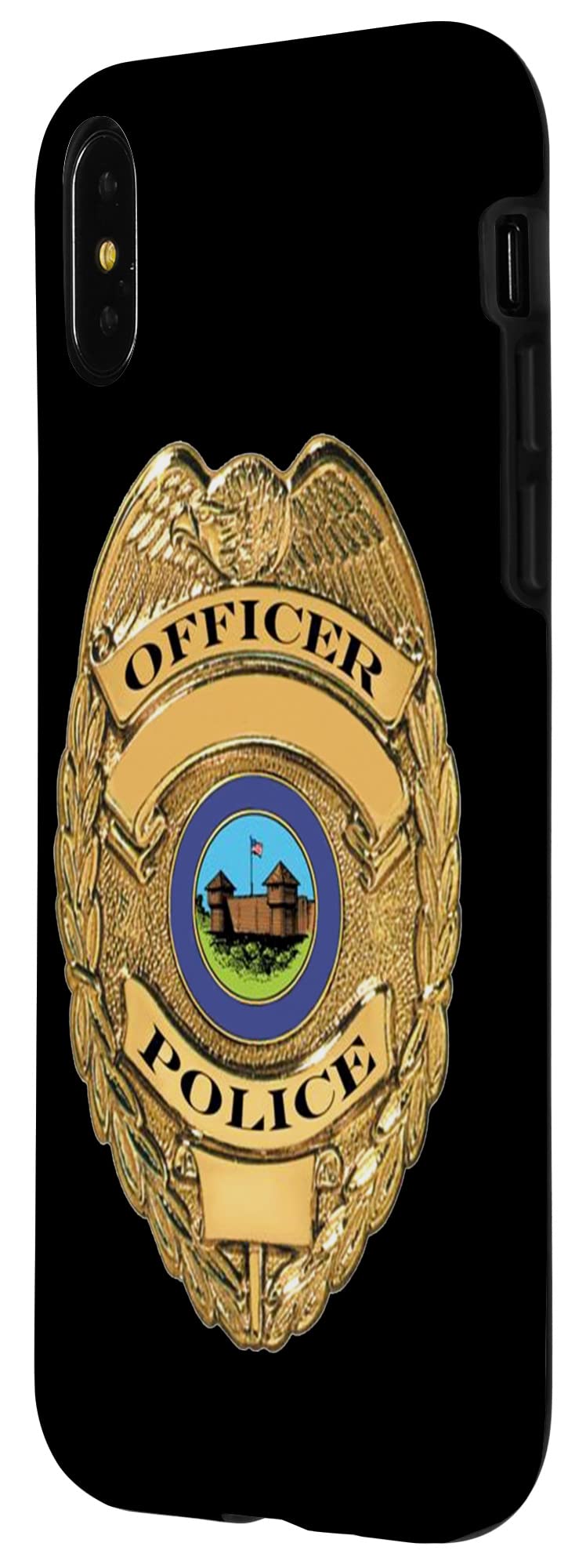 iPhone X/XS Police Badge Case - Slim Protective Cover with Custom Badge Design for Law Enforcement Cosplay, Halloween Costume & Role Play Scenes