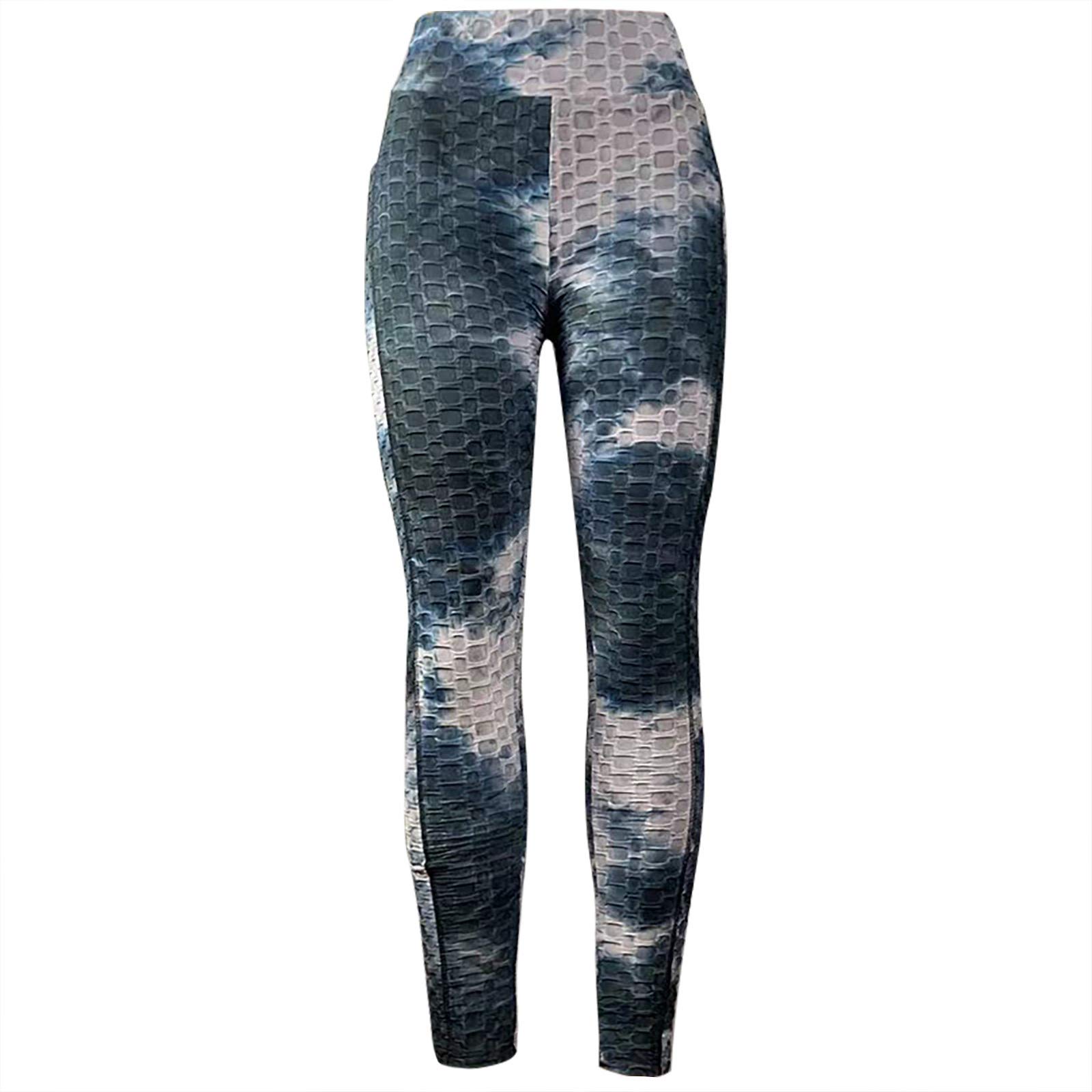 Oowefull Tie-Dye High Waisted Yoga Pants for Women - Scrunch Butt Workout Running Tights (Black) | Perfect for Yoga, Gym & Casual Wear