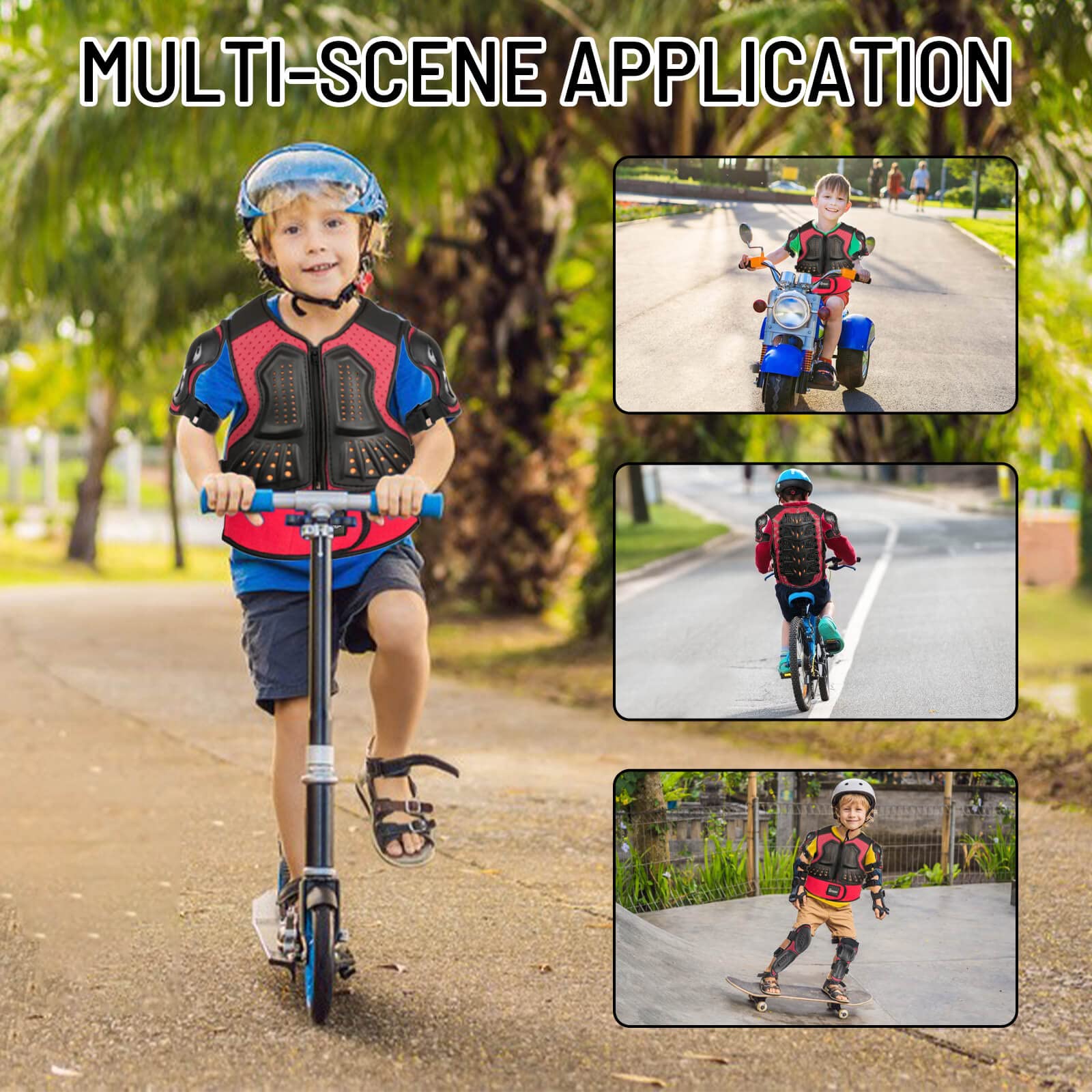 Reomoto Kids Protective Gear Set - Motorcycle Armor Suit for Boys & Girls, Dirt Bike Gear for Cycling, Skating, Off-Road Riding & Skiing | Safety Equipment for Youth Outdoor Sports & Extreme Activities