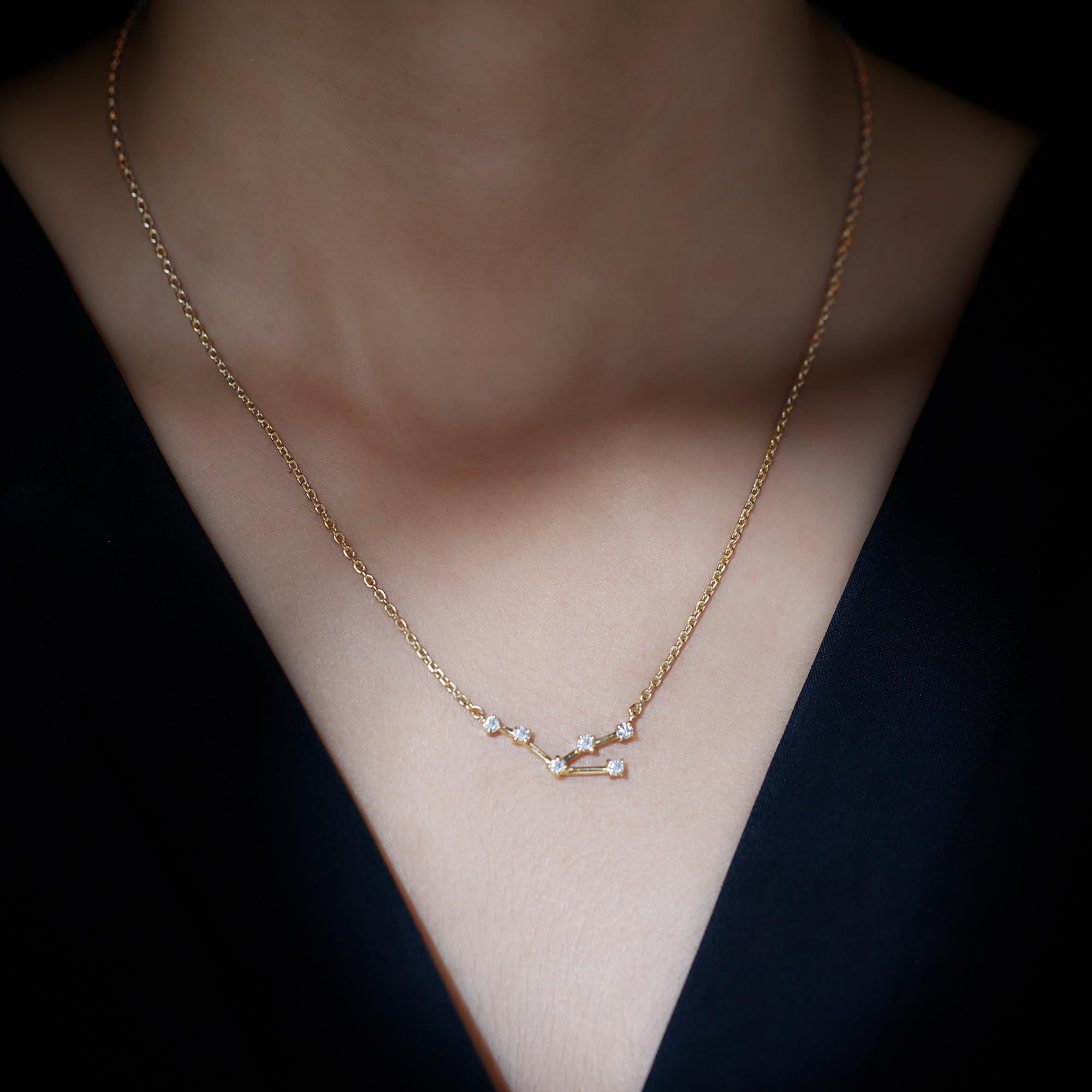 Taurus Constellation Moissanite Pendant Necklace - 925 Sterling Silver Zodiac Jewelry for Women | Perfect Birthday, Graduation Gift for Her | Elegant Everyday Wear & Special Occasion Jewelry