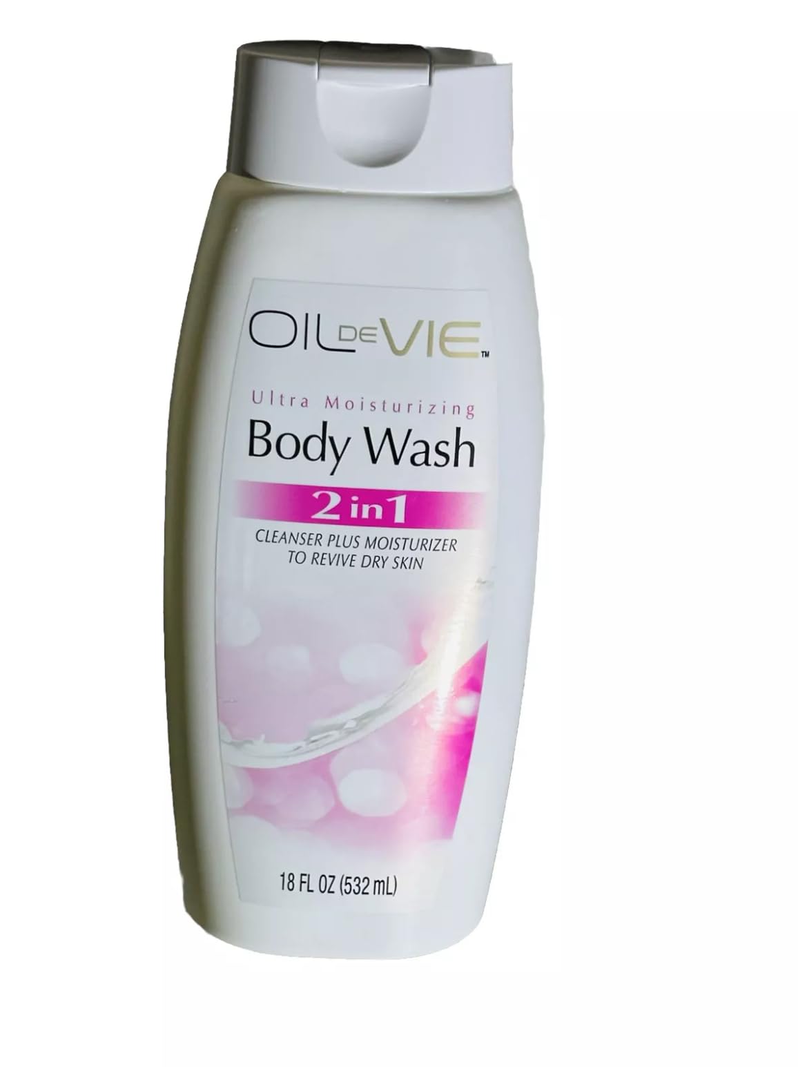Ultra Moisturizing 2-in-1 Body Wash & Lotion - Oil De Vie Cleanser for Dry Skin (18oz, 2-Pack) | Hydrating Shower Gel & Moisturizer for Sensitive Skin | Perfect for Daily Shower & Spa Night Routine