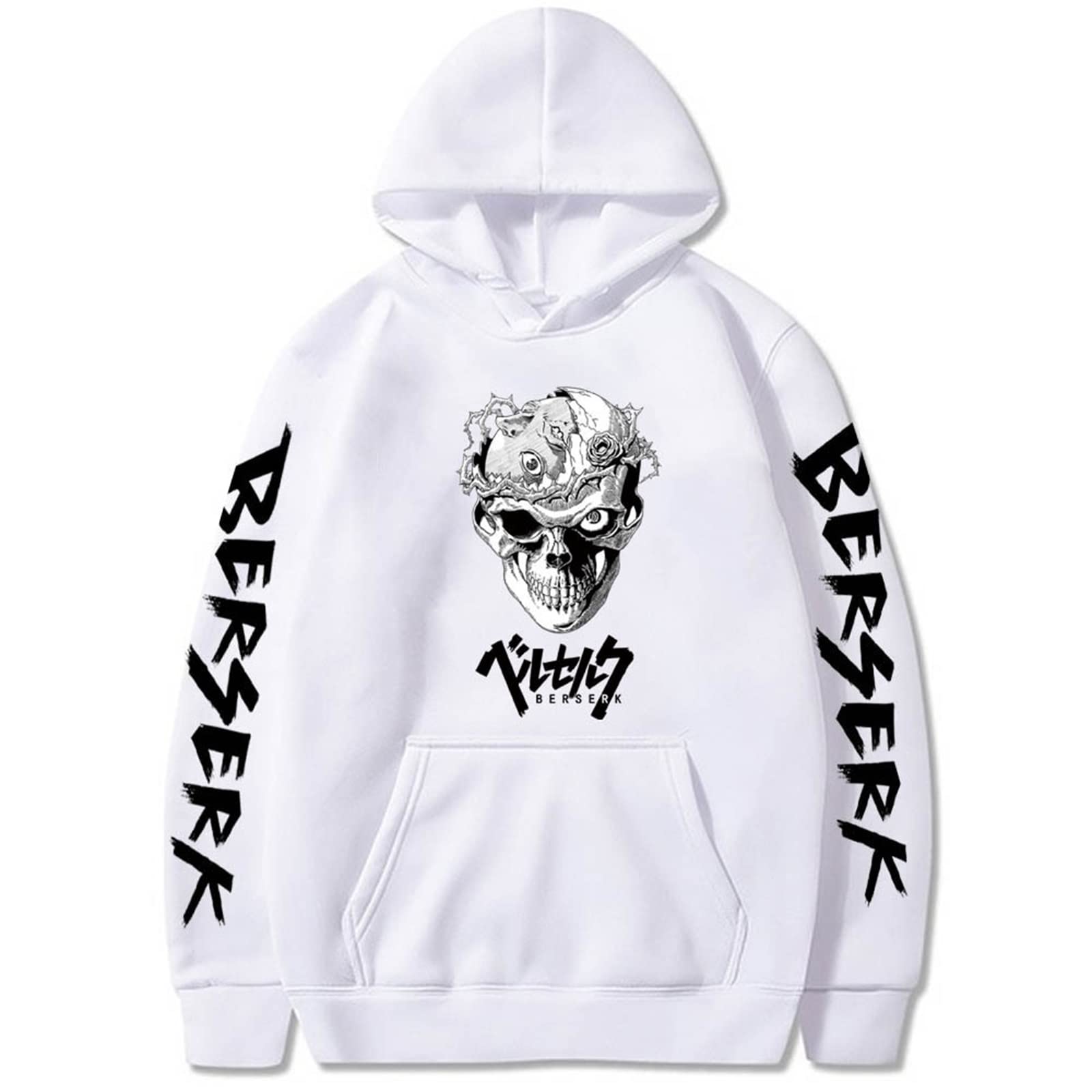 Berserk Manga Hoodie for Men & Women - Long Sleeve Skull Knight Pullover Sweatshirt with Drawstring | Oversized Anime Streetwear | Perfect for Cosplay, Comic Con & Casual Wear
