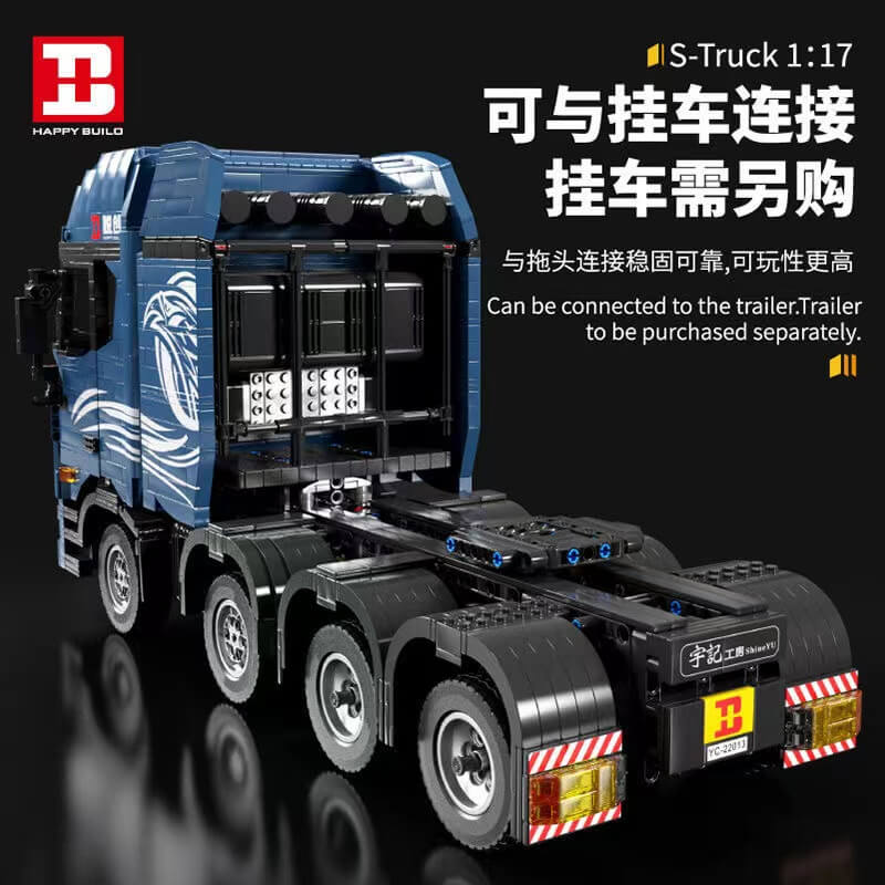 HAPPY BUILD YC 22013 Shine YU S Truck Building Blocks Set - 2651pcs STEM Toy for Kids & Adults - Perfect for Creative Play, Gifts, and Collectors