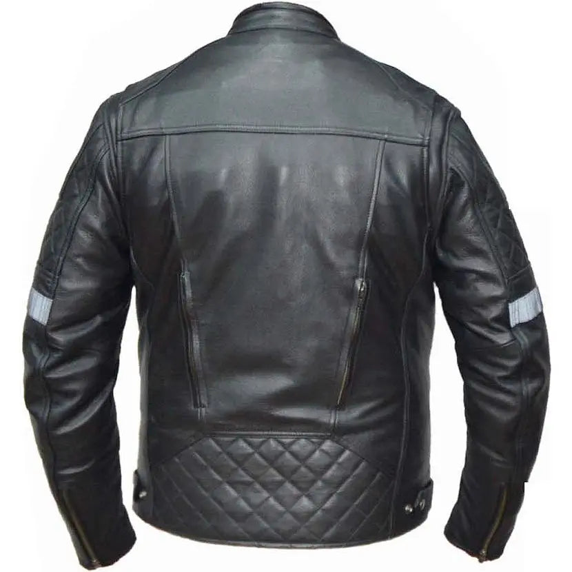 Unik International Men's Reflective Stripe Motorcycle Jacket - High Visibility Safety Riding Gear for Night Cycling & Motorcycle Commuting