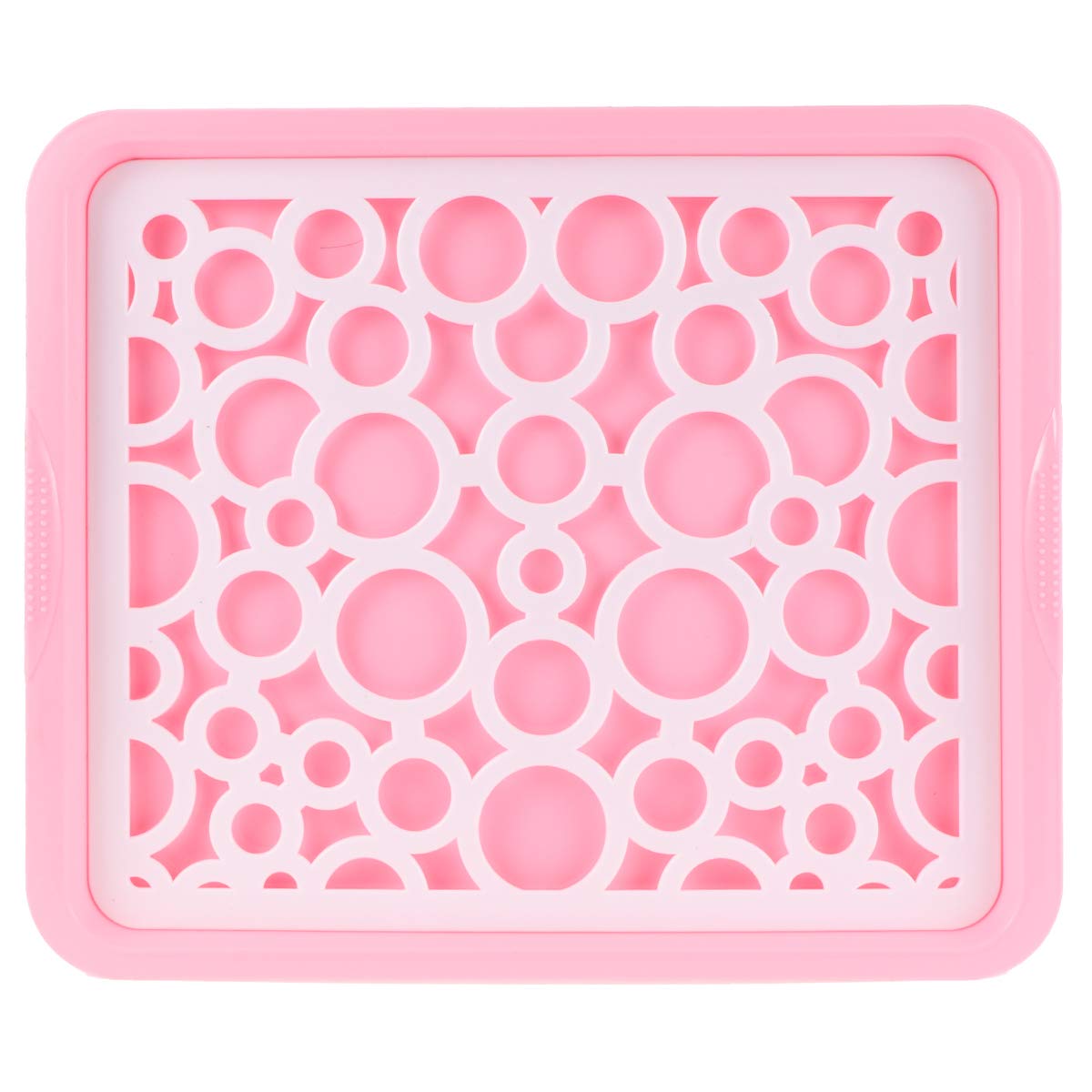 Cabilock 1-Piece Plastic Draining Tray - Round Pink Fruit & Vegetable Plate with Drain Holes for Snacks, Salad, Berries - Kitchen & Dining Storage Organizer