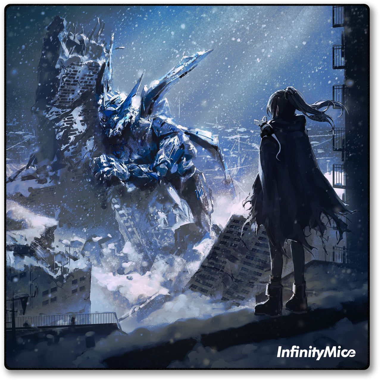 InfinityMice Ruin Gaming Mouse Pad - Large Non-Slip RGB Mouse Mat for PC, Laptop, Office & Esports - Perfect for FPS, MOBA & Workstation Use